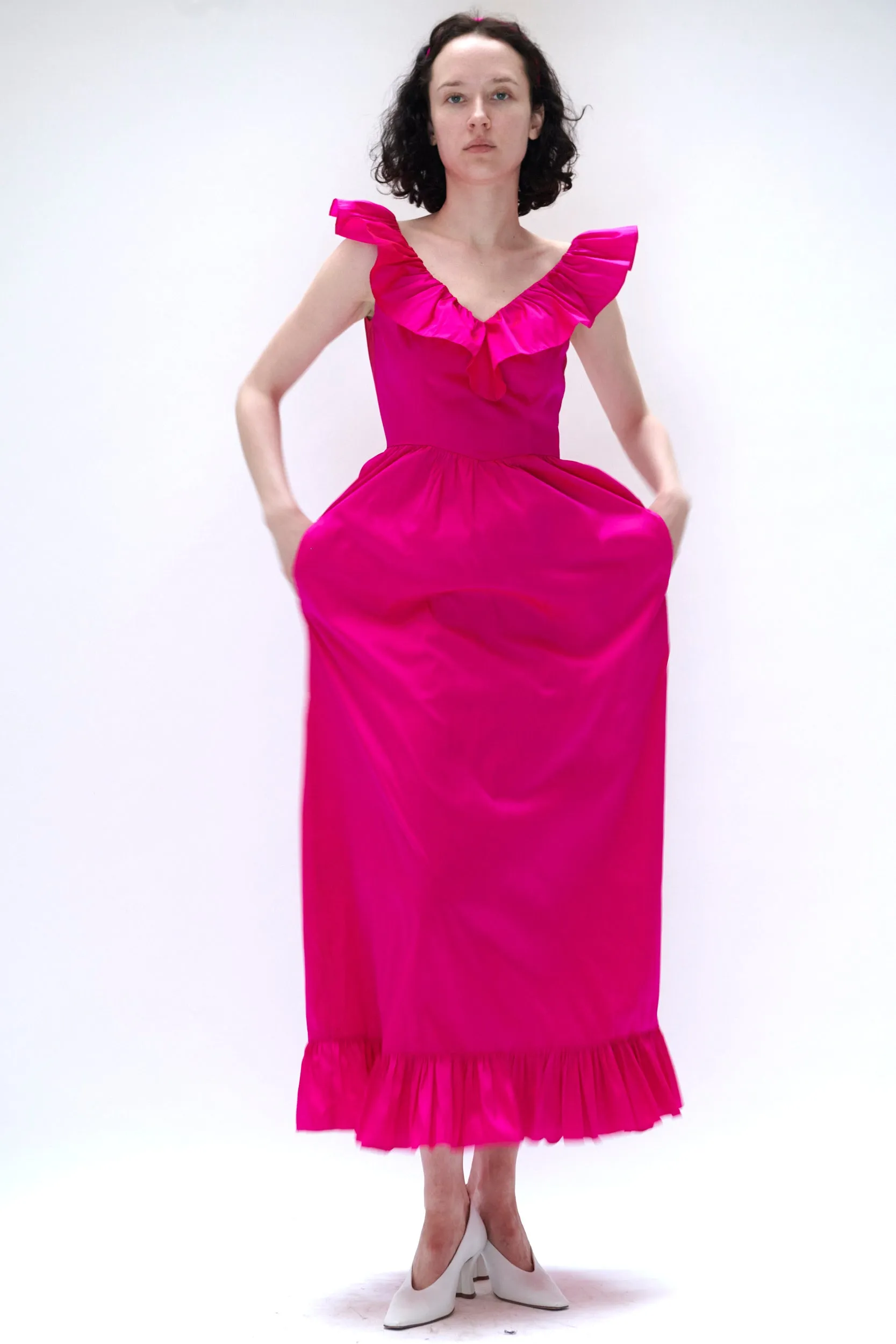 Celia Dress in Fuschia Taffeta sold by Batsheva product image thumbnail 3