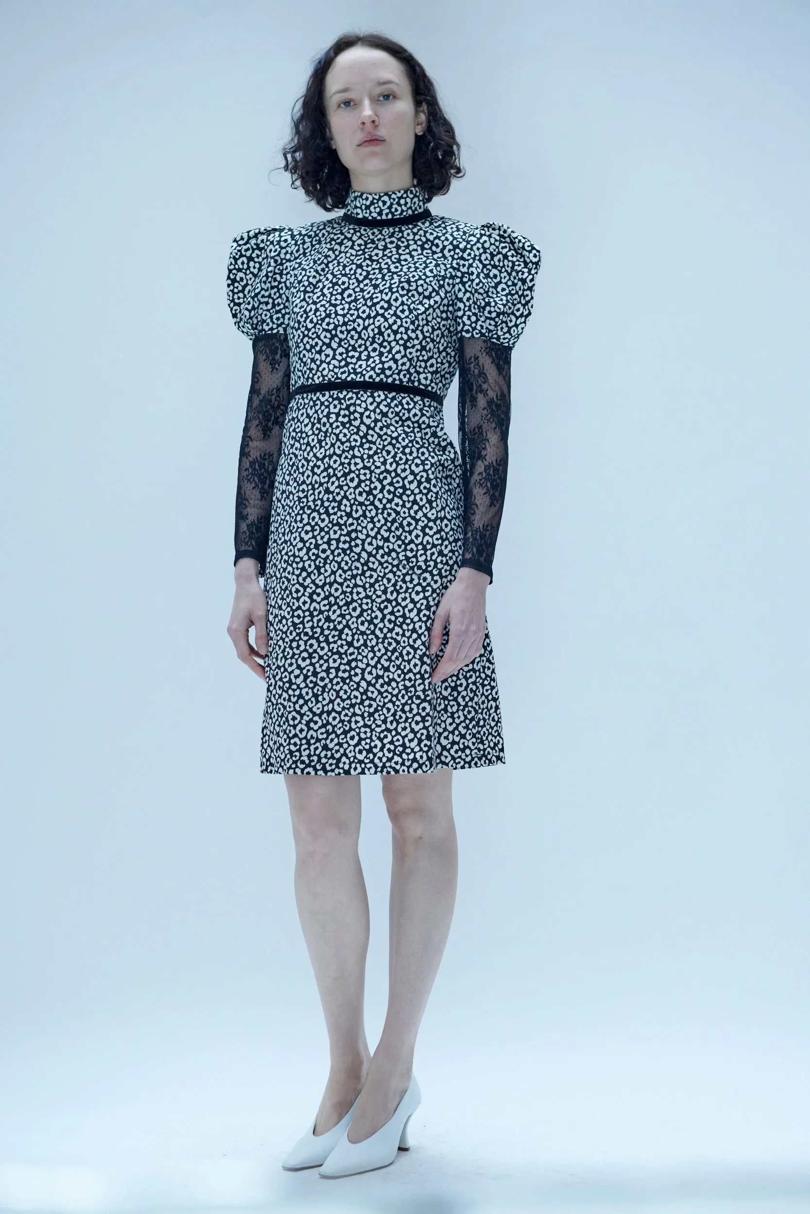 Tate Dress in Leopard and Lace sold by Batsheva