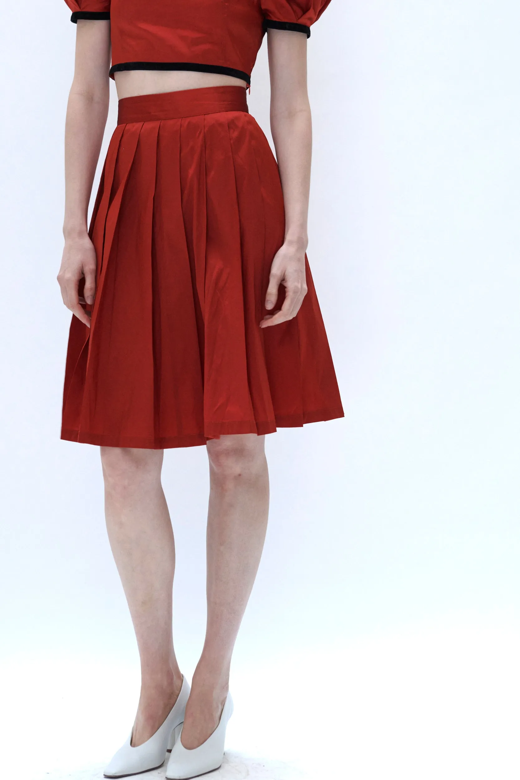 Pleated Skirt in Ginger Taffeta sold by Batsheva product image thumbnail 3