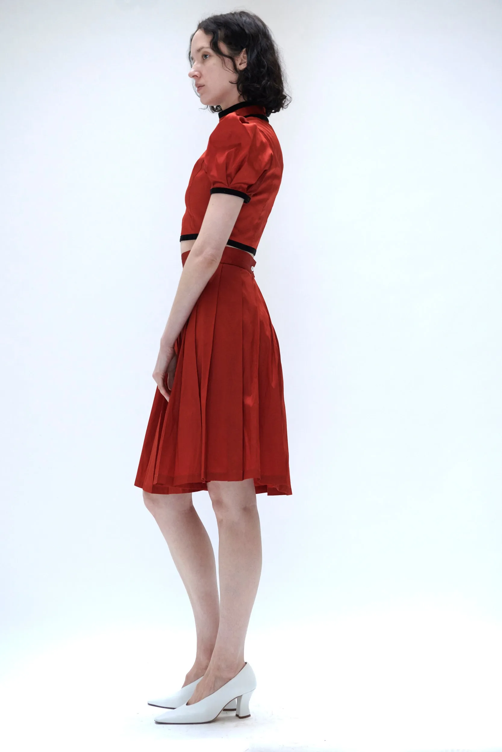 Pleated Skirt in Ginger Taffeta sold by Batsheva product image thumbnail 4