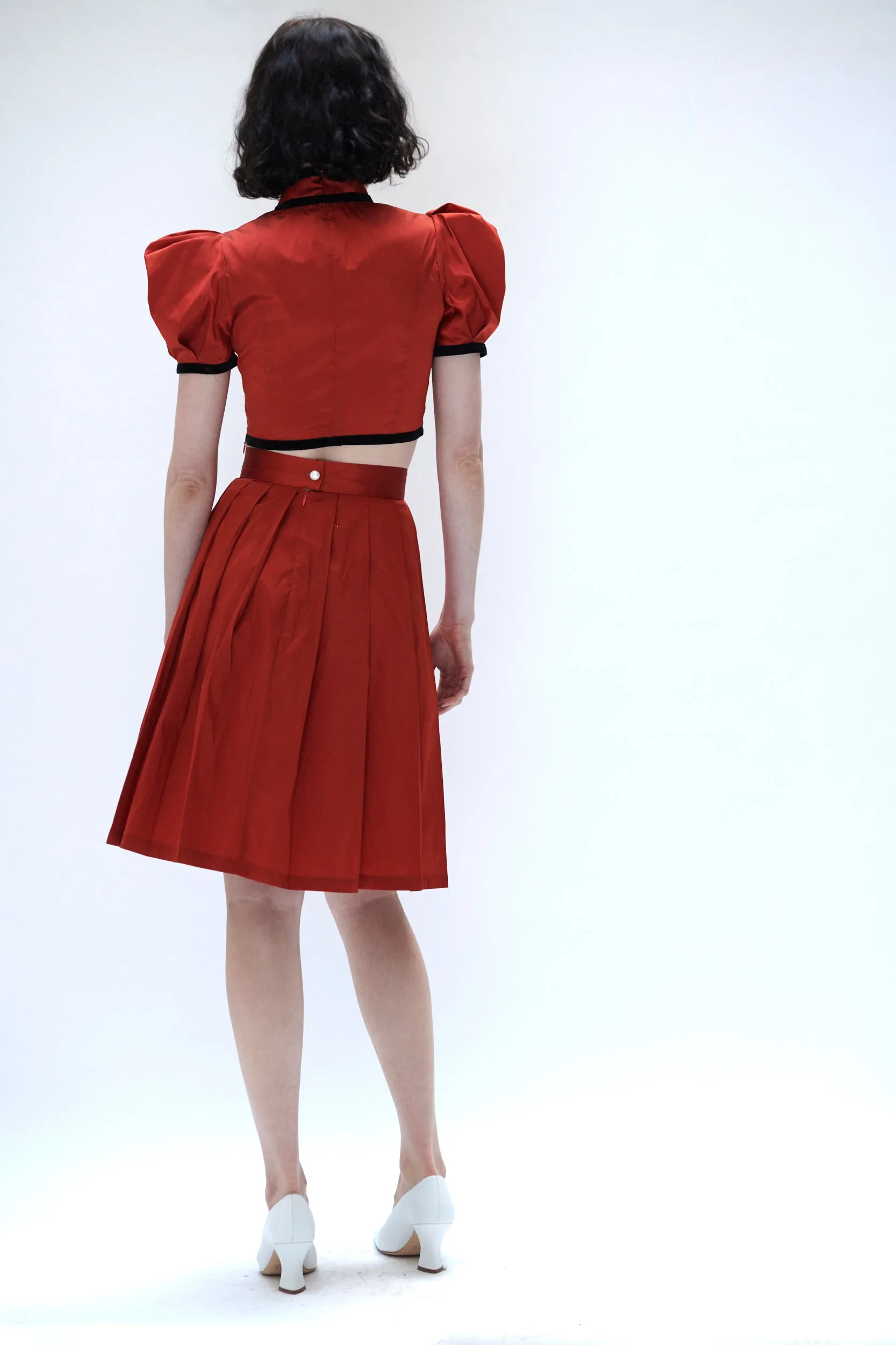 Pleated Skirt in Ginger Taffeta sold by Batsheva product image thumbnail 5
