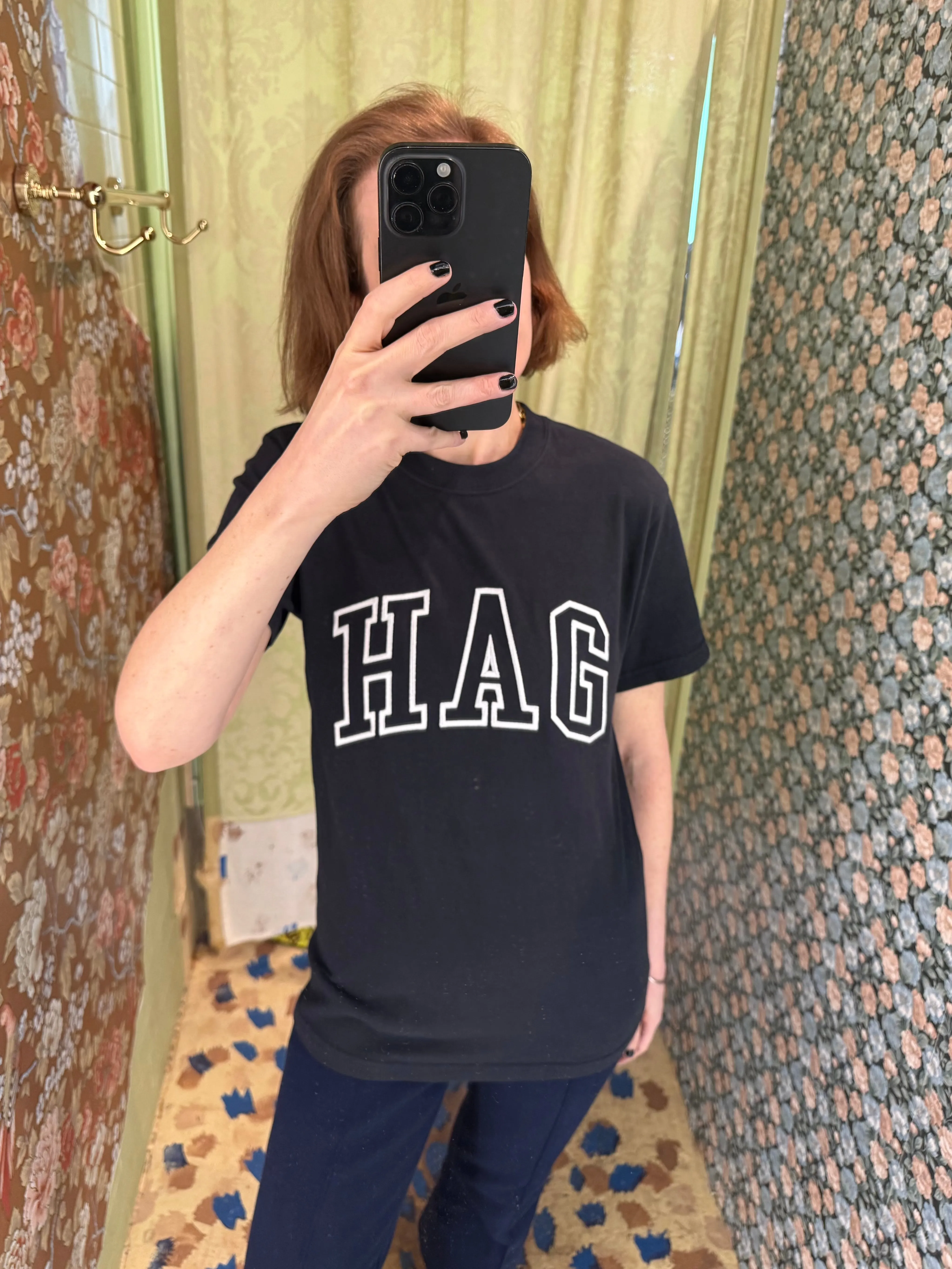 HAG Embroidered Black Tee Shirt sold by Batsheva product image thumbnail 2