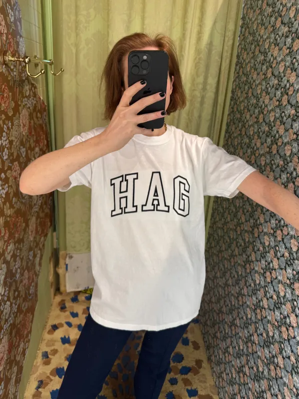HAG Embroidered White Tee Shirt made by Batsheva