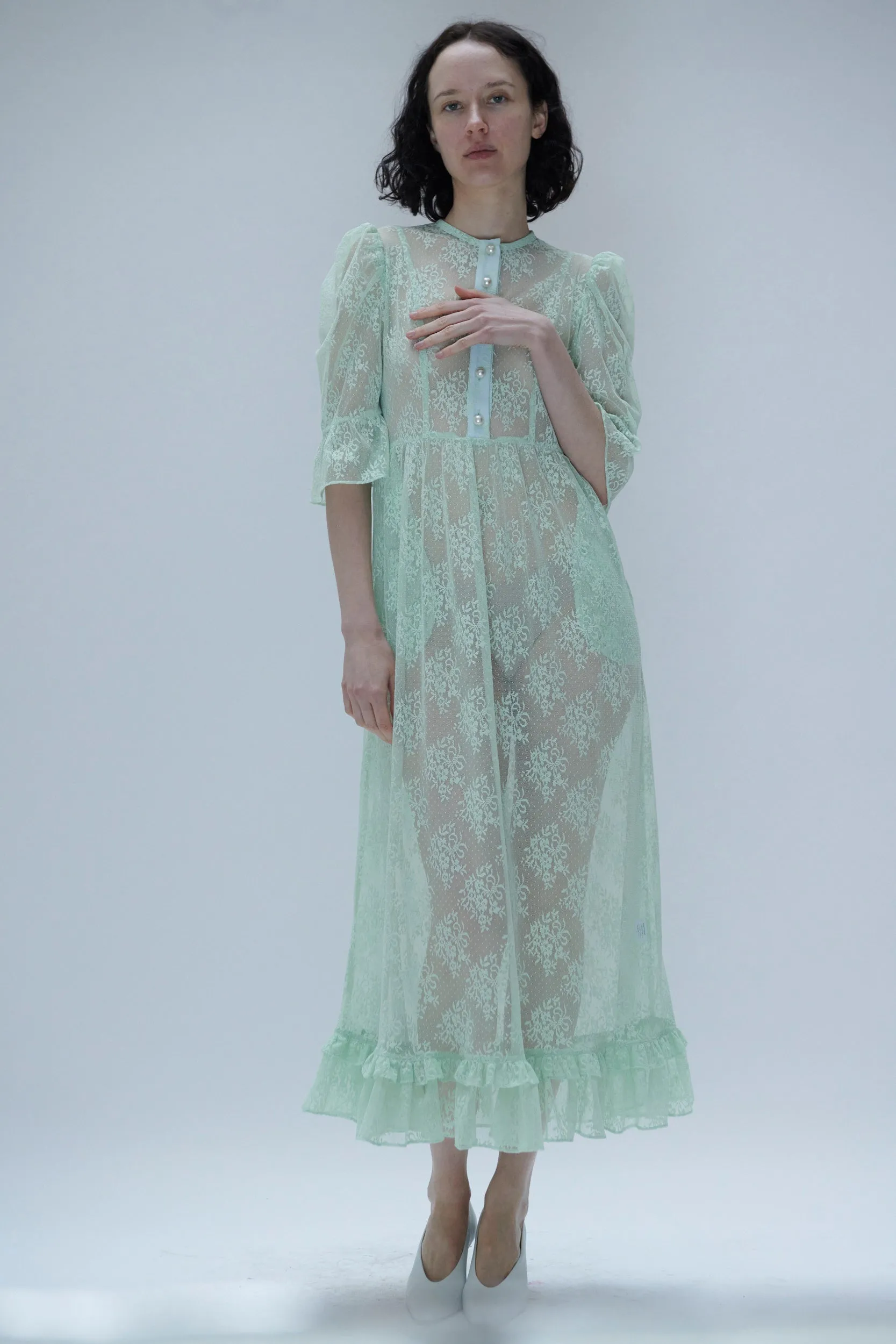 Ella Dress in Mint Lace sold by Batsheva product image thumbnail 3