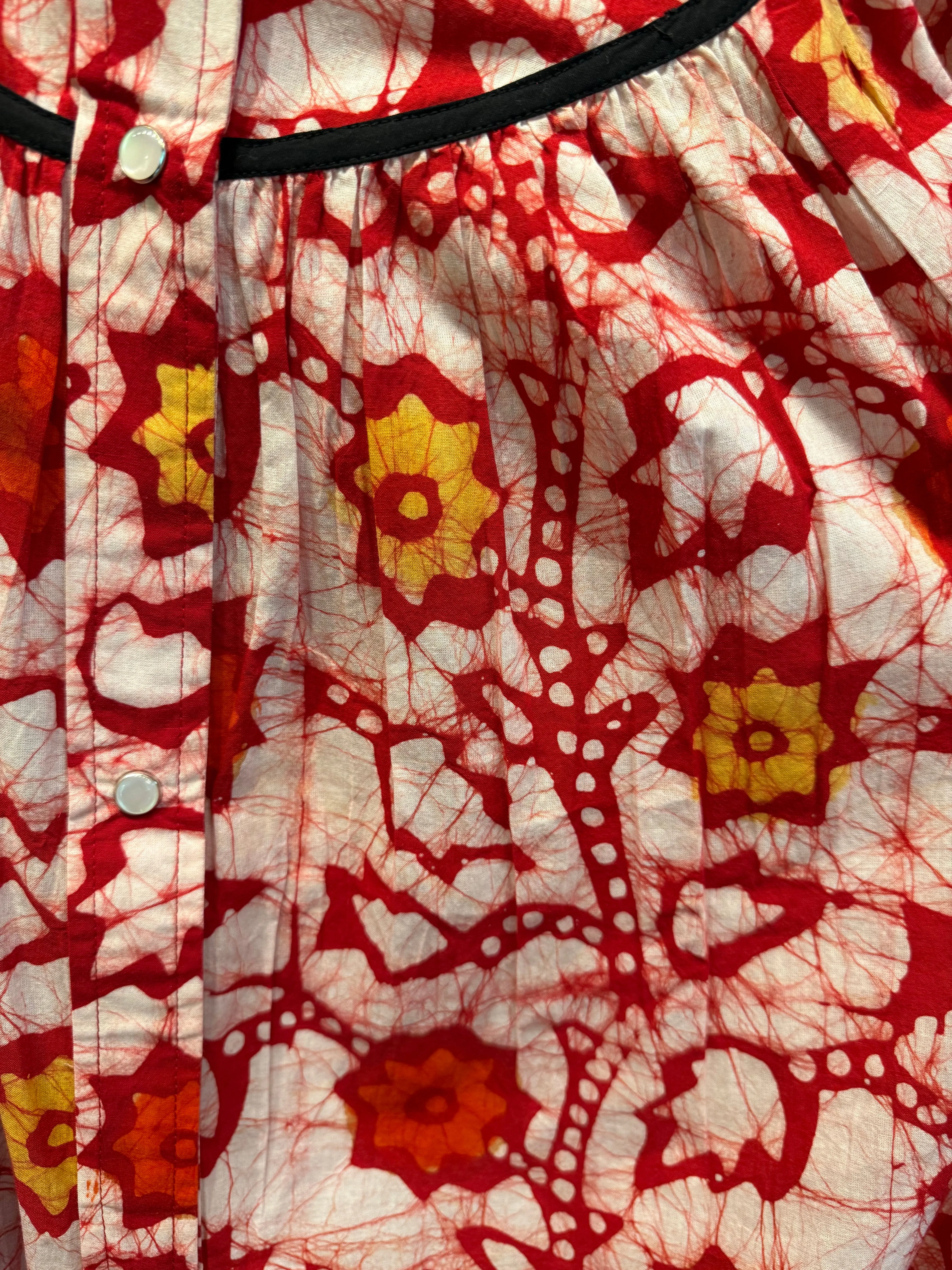 Snap Housedress in Red Batik Floral sold by Batsheva product image thumbnail 4