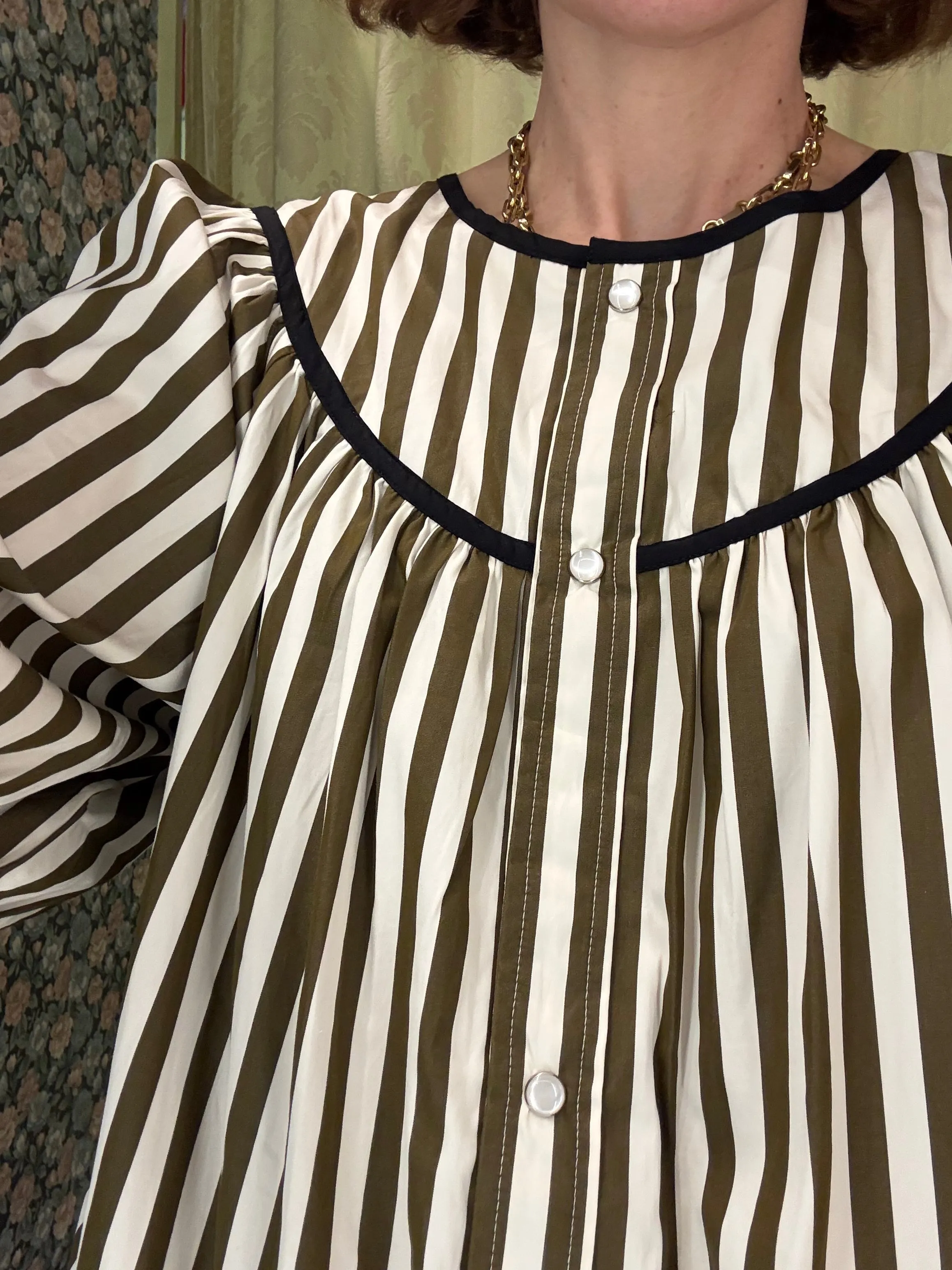 Snap Housedress in Chocolate Stripes sold by Batsheva product image thumbnail 3