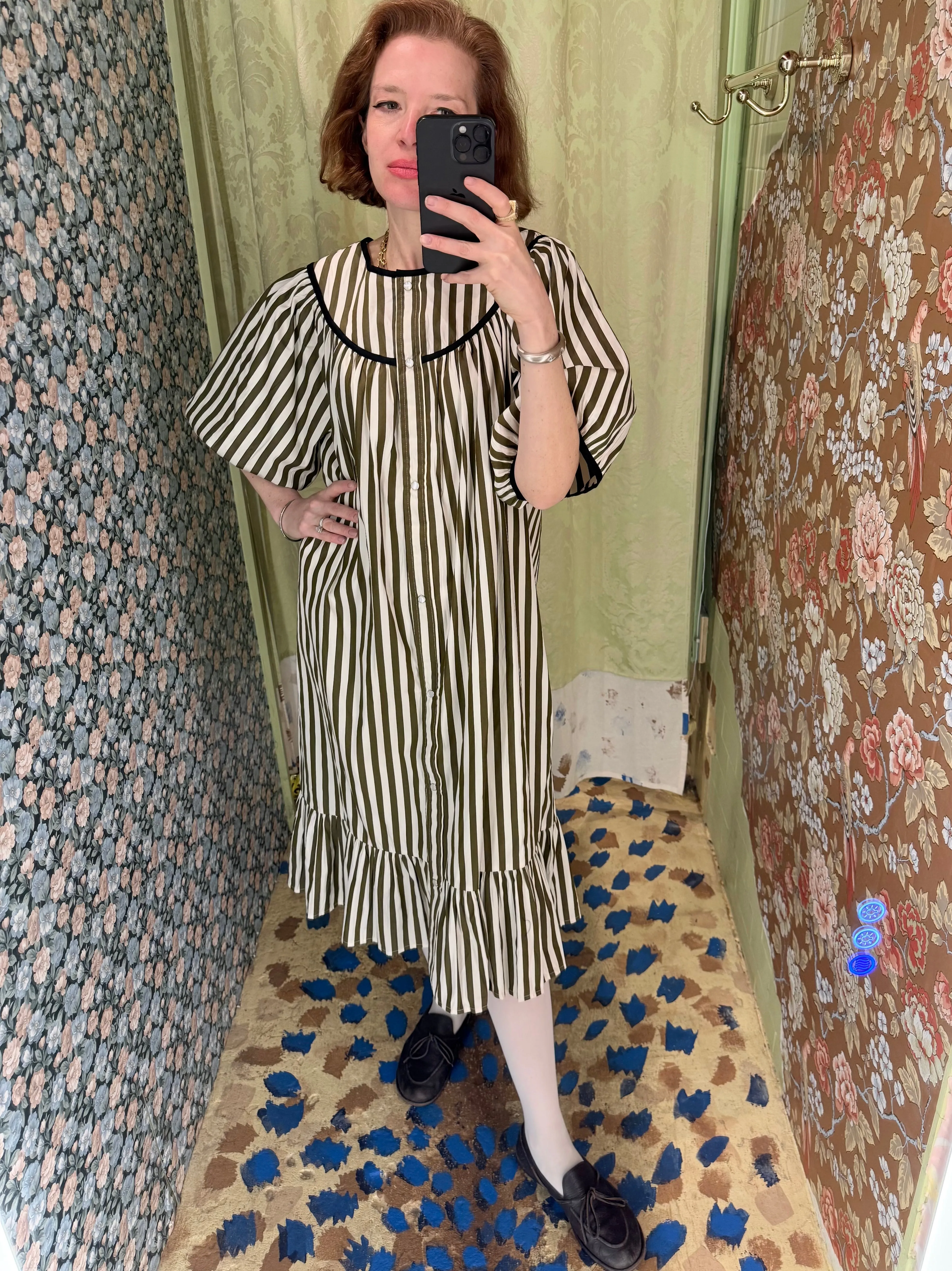 Snap Housedress in Chocolate Stripes sold by Batsheva product image thumbnail 2