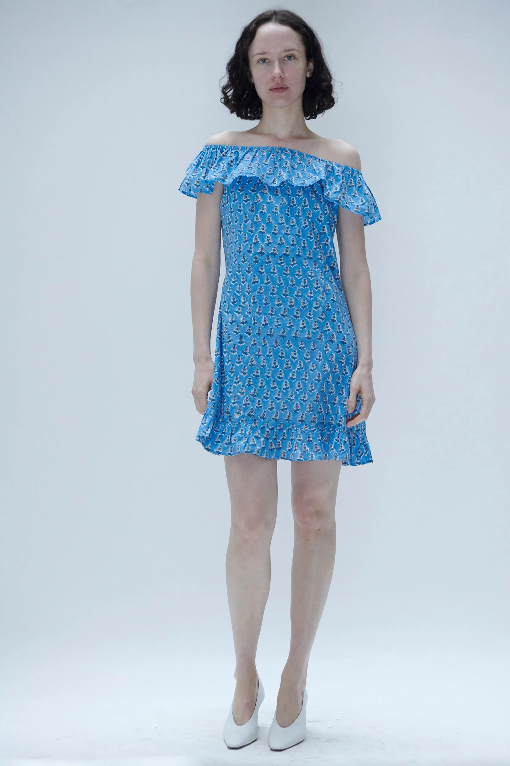 Holly Dress in Blue Floral sold by Batsheva