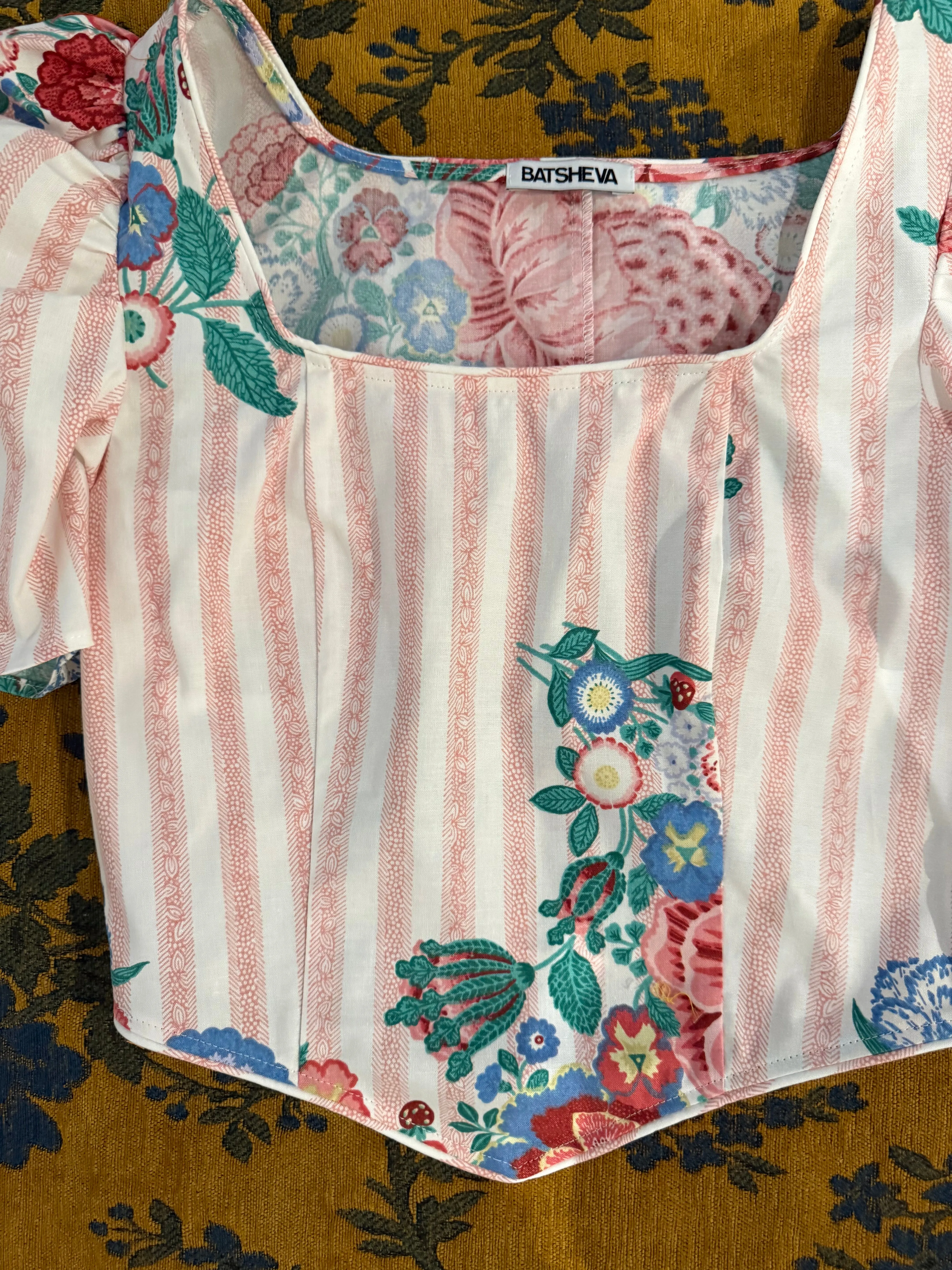 Dirndl Top in Vintage Floral Upholstery sold by Batsheva product image thumbnail 2