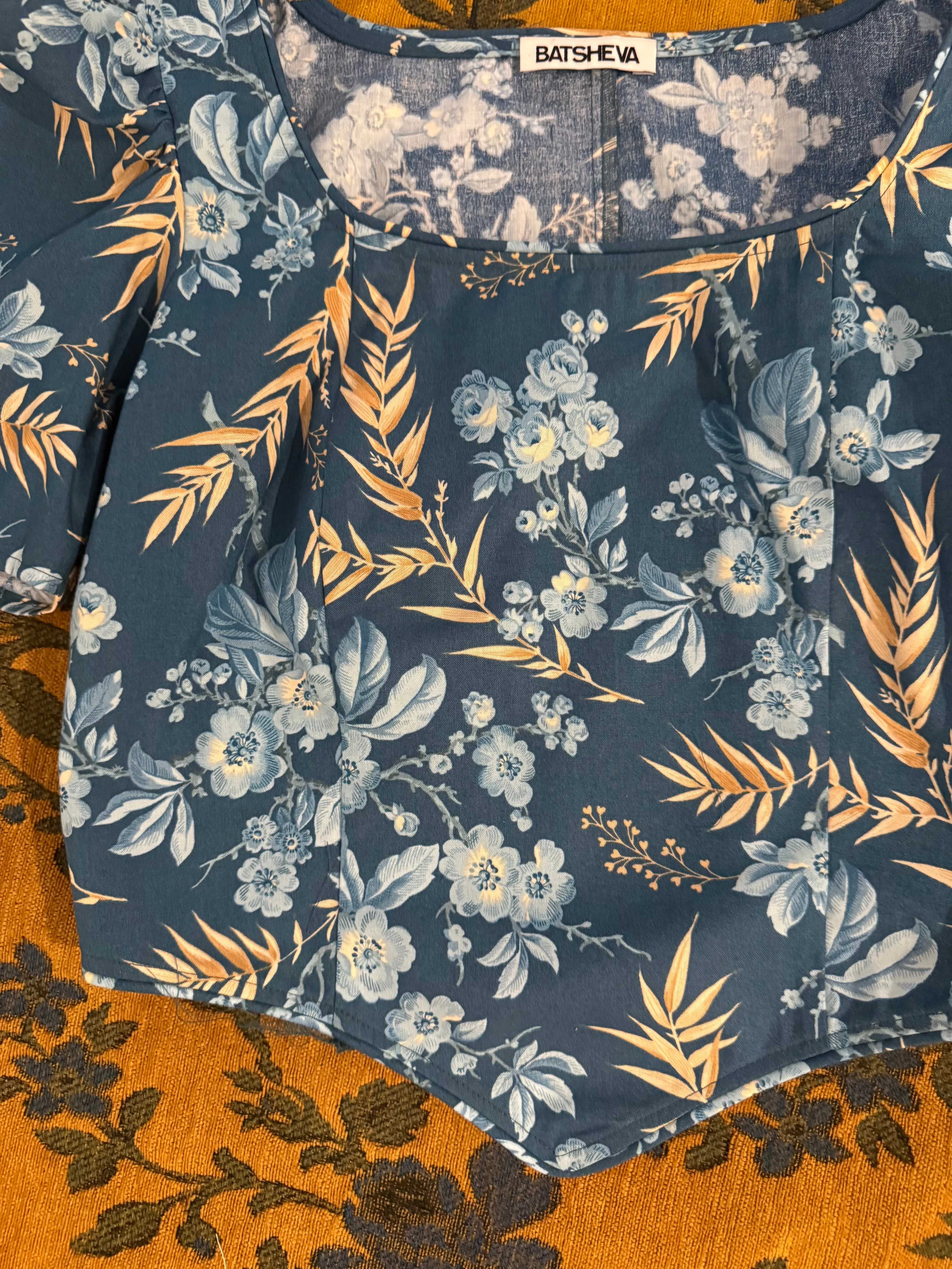 Dirndl Top in Vintage Blue Floral sold by Batsheva product image thumbnail 2