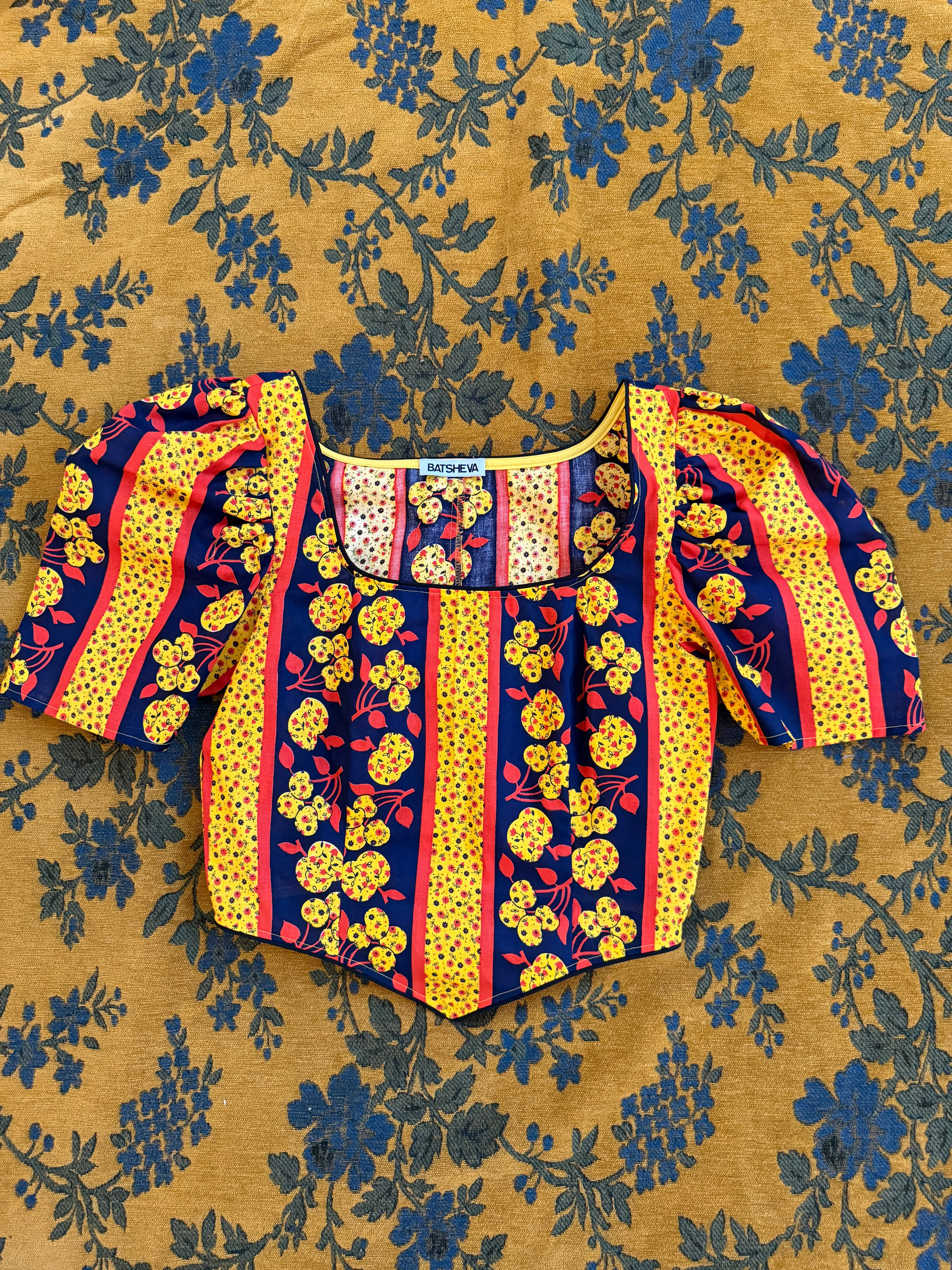 Dirndl Top in Vintage Apples and Flowers sold by Batsheva