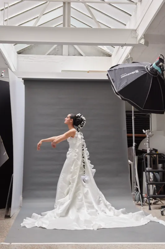 Removable Ruffle Train made by Batsheva