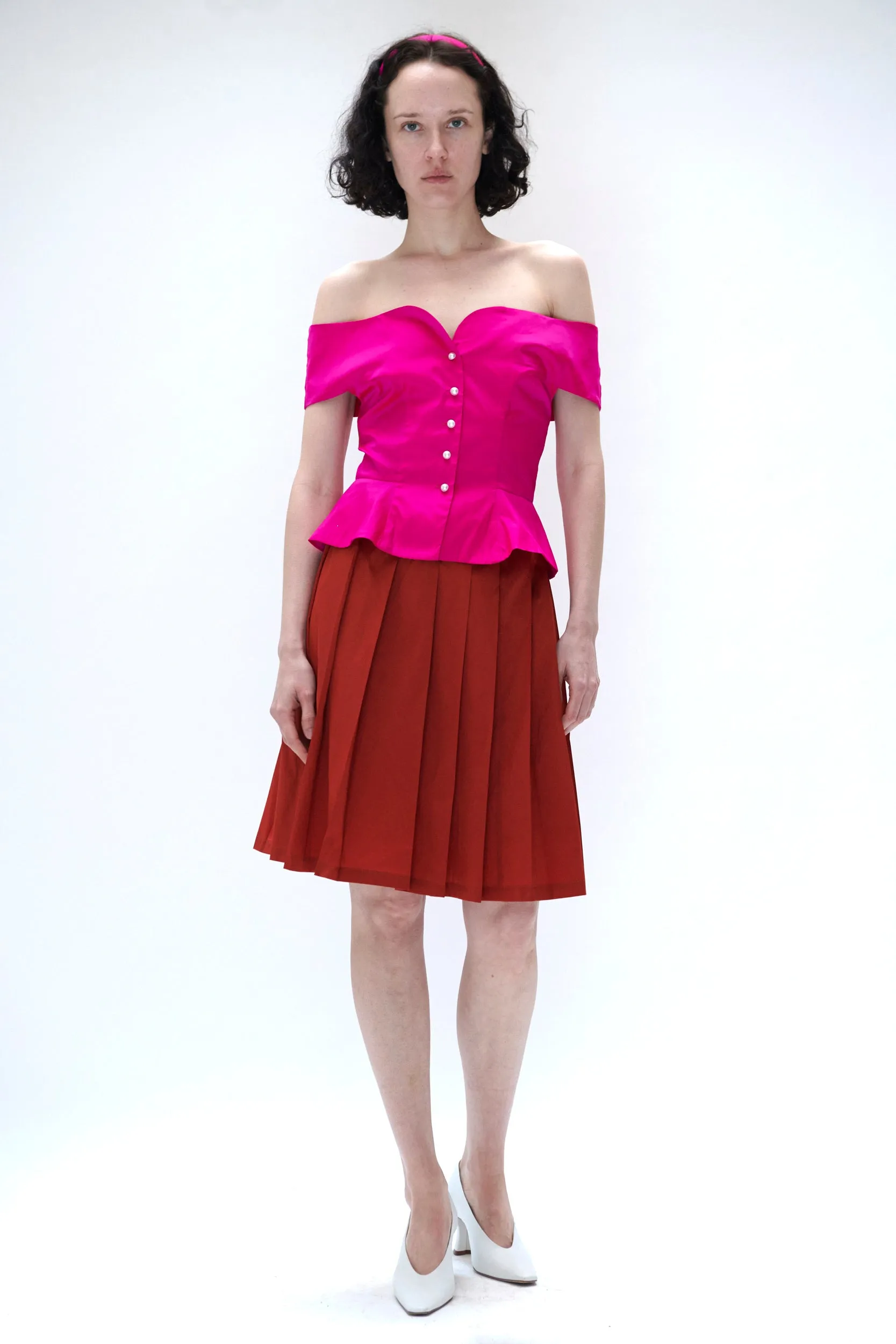 Romeo Blouse in Fuschia Taffeta sold by Batsheva product image thumbnail 2