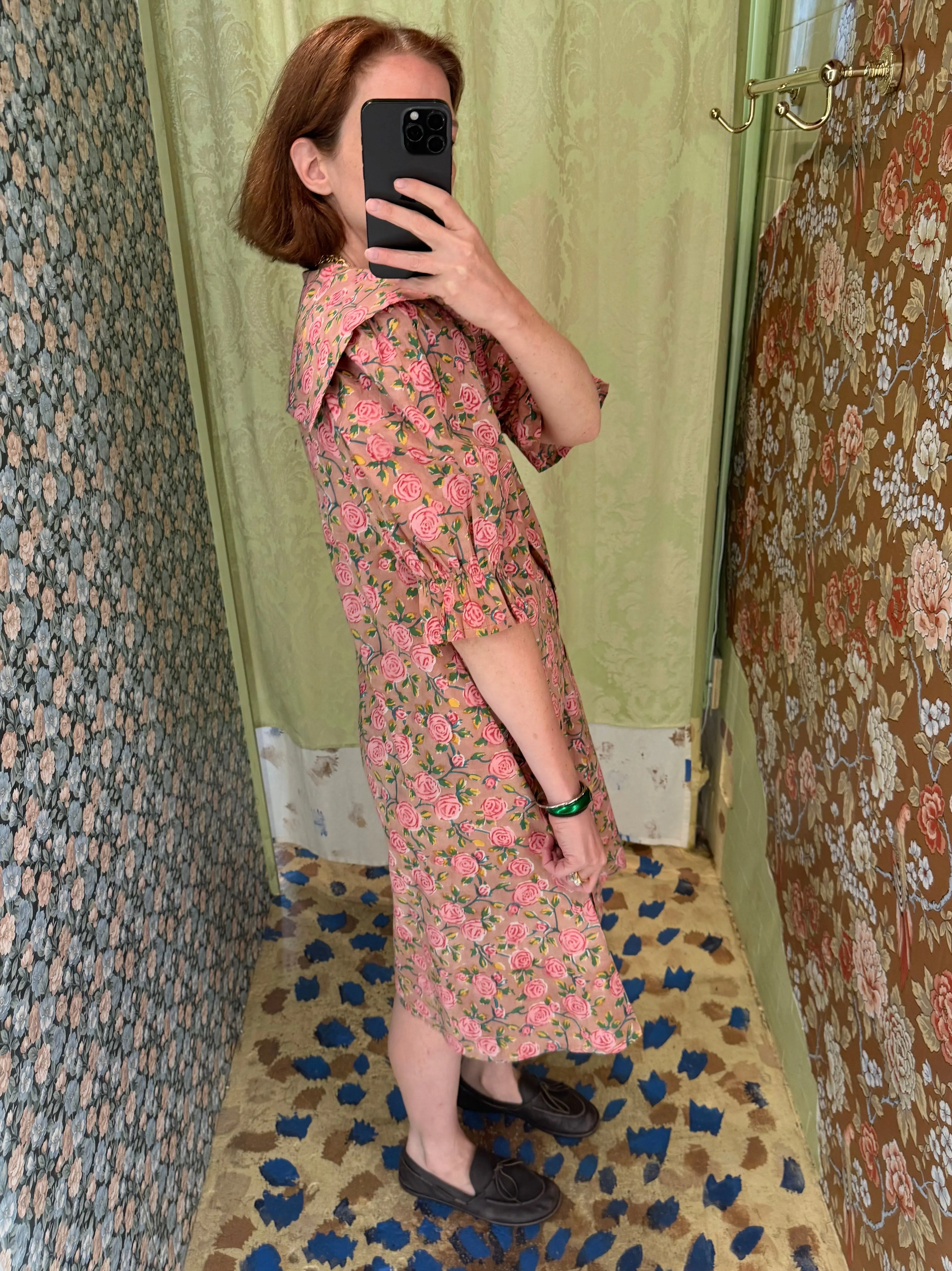 Sailor Snap Housedress in Beige Floral sold by Batsheva product image thumbnail 3