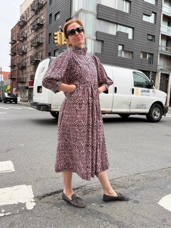 Snap Smock Dress in Rainbow Zebra made by Batsheva