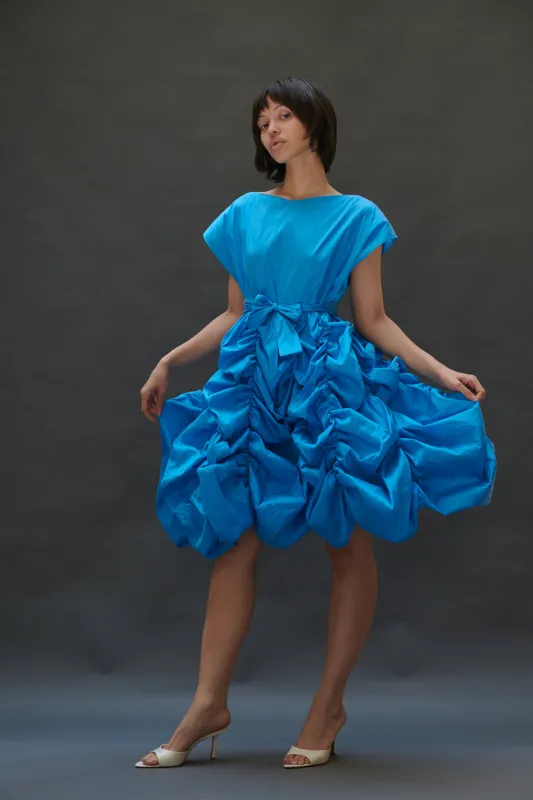 Lily Dress in Sky Taffeta made by Batsheva