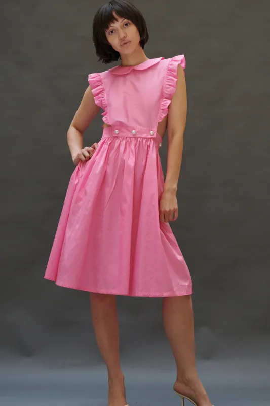 Peter Pan Apron Dress in Rose Taffeta made by Batsheva