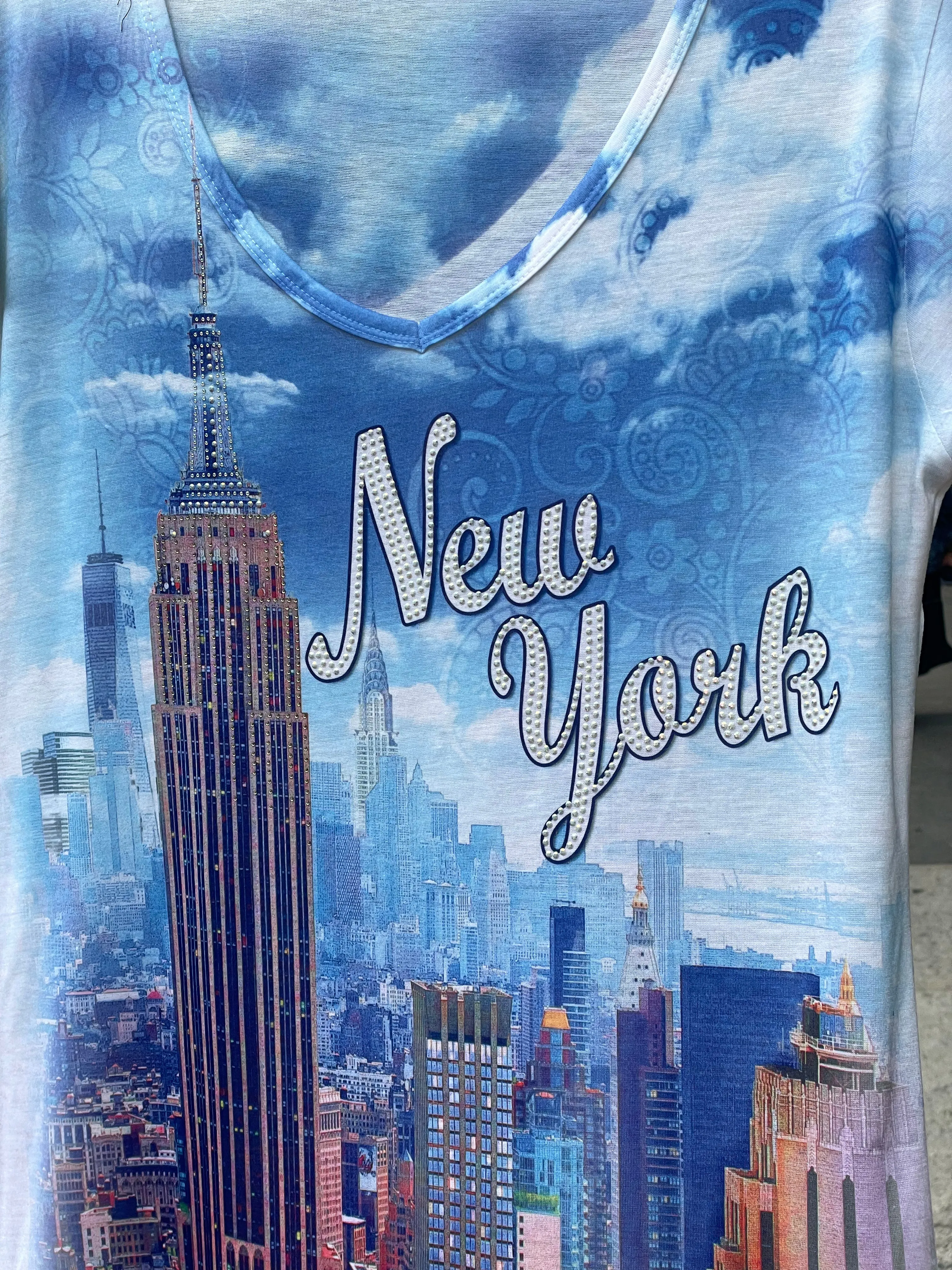 NEW YORK Bedazzled T-Shirt Dress in Empire State Building sold by Batsheva product image thumbnail 2