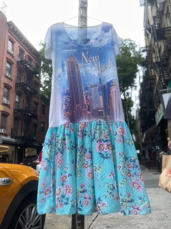 NEW YORK Bedazzled T-Shirt Dress in Empire State Building made by Batsheva