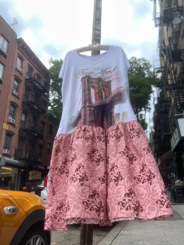 NEW YORK Bedazzled T-Shirt Dress in Brooklyn Bridge made by Batsheva