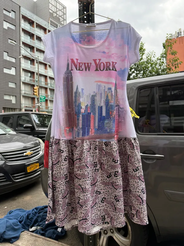 NEW YORK Bedazzled T-Shirt Dress in Empire State made by Batsheva