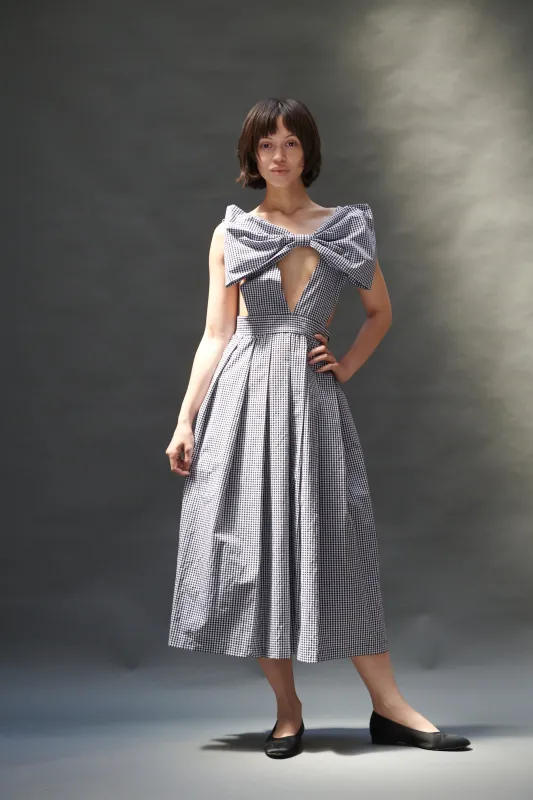 Bow Pinafore Dress in Gingham made by Batsheva