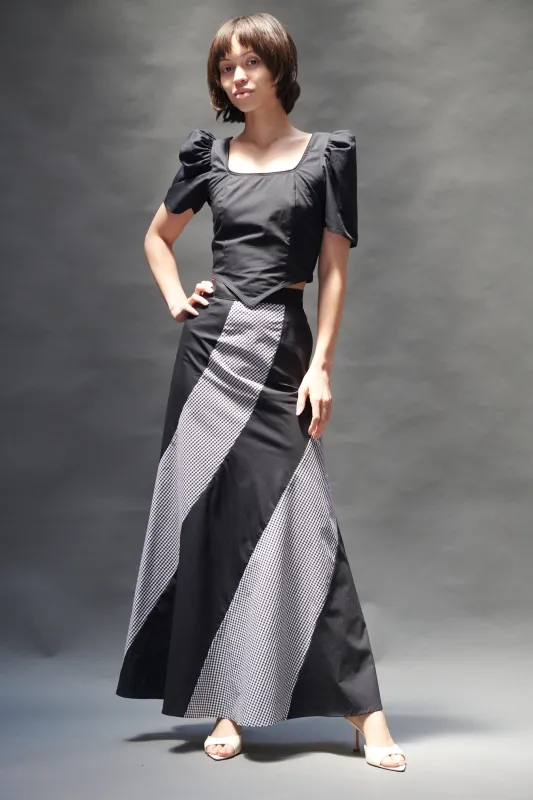 Cera Skirt in Black and Gingham made by Batsheva