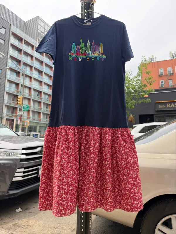 NEW YORK T-Shirt Dress in Navy made by Batsheva