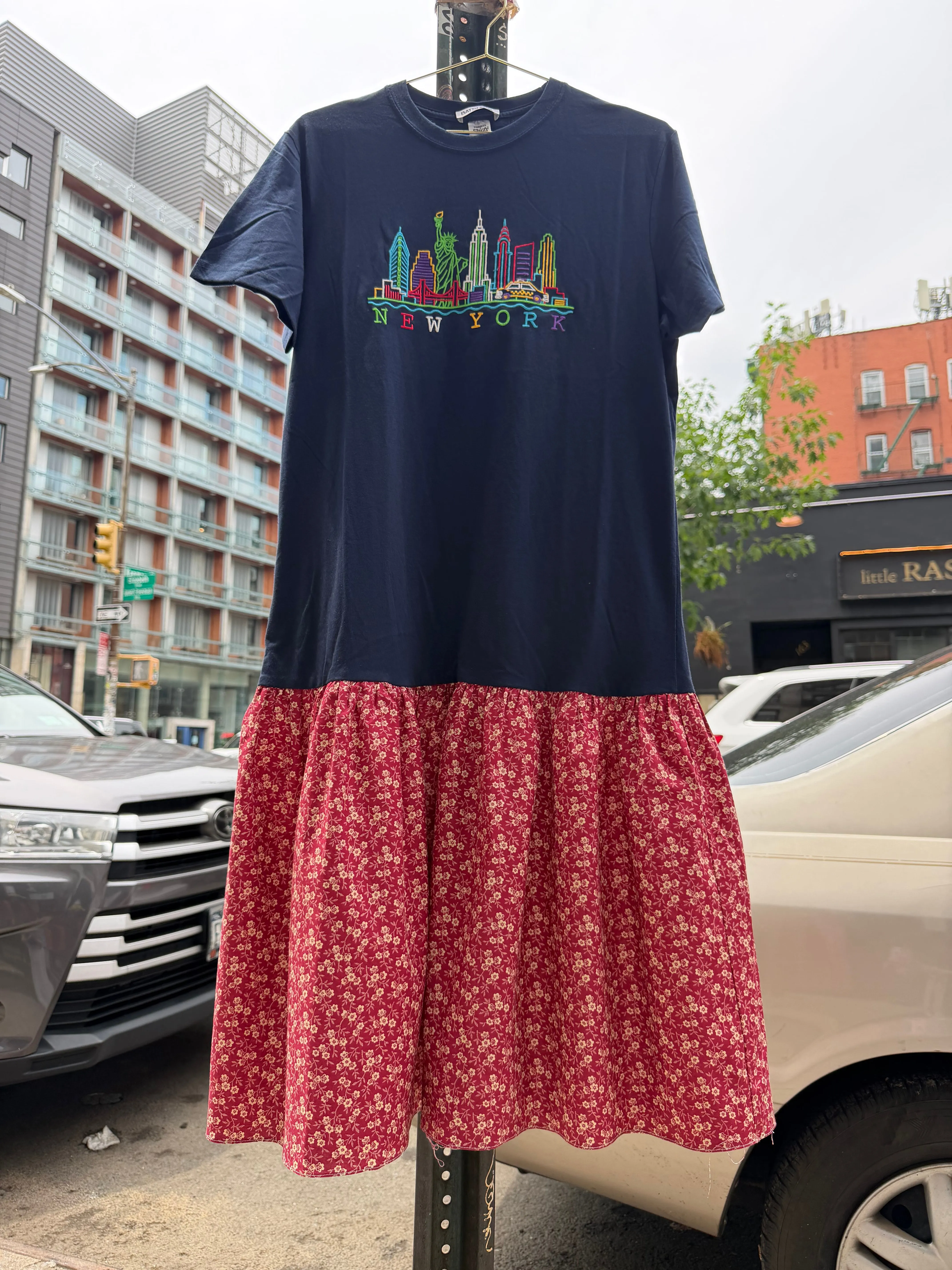 NEW YORK T-Shirt Dress in Navy sold by Batsheva