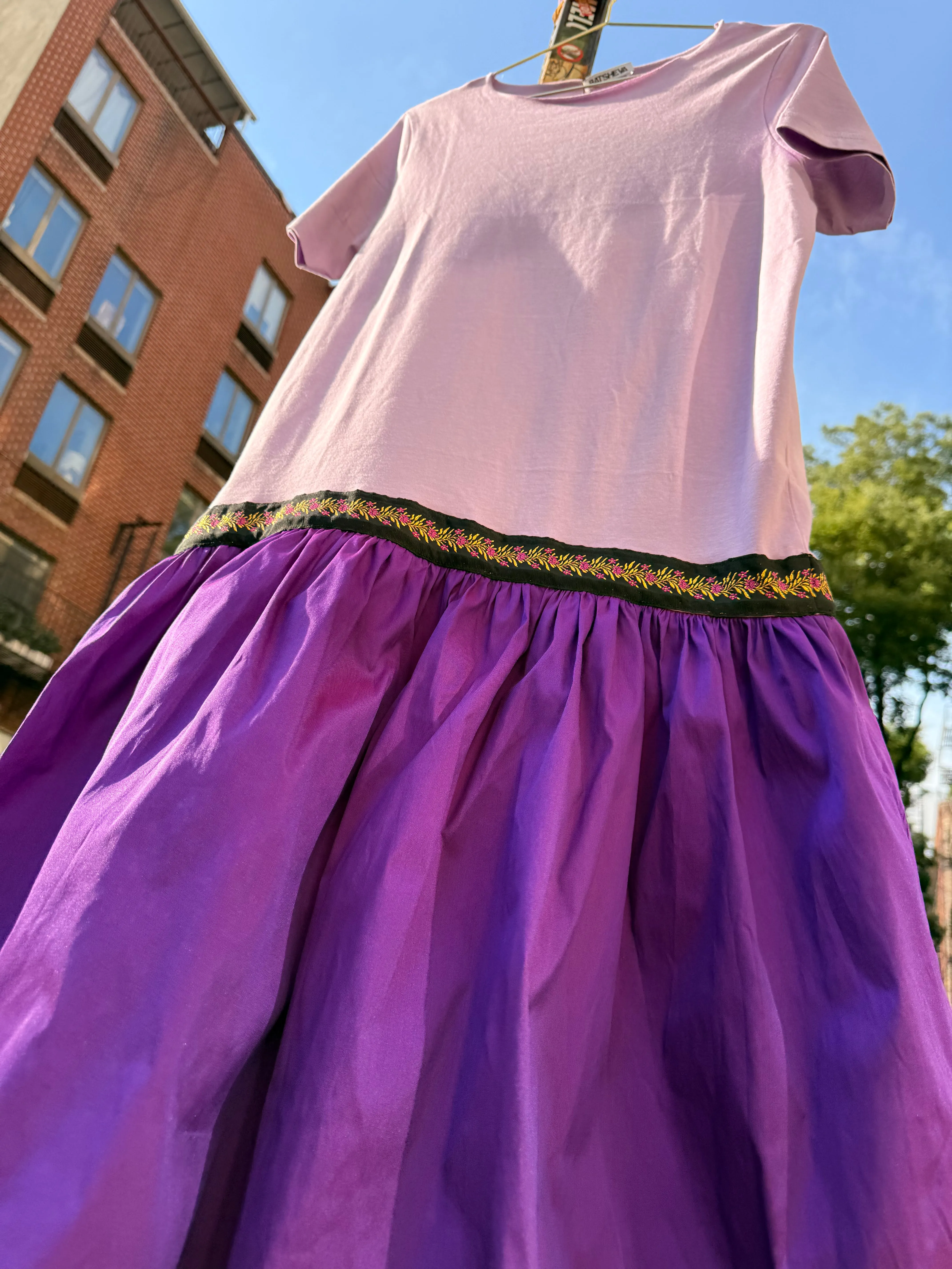 Plum T-Shirt Dress with Taffeta sold by Batsheva product image thumbnail 2