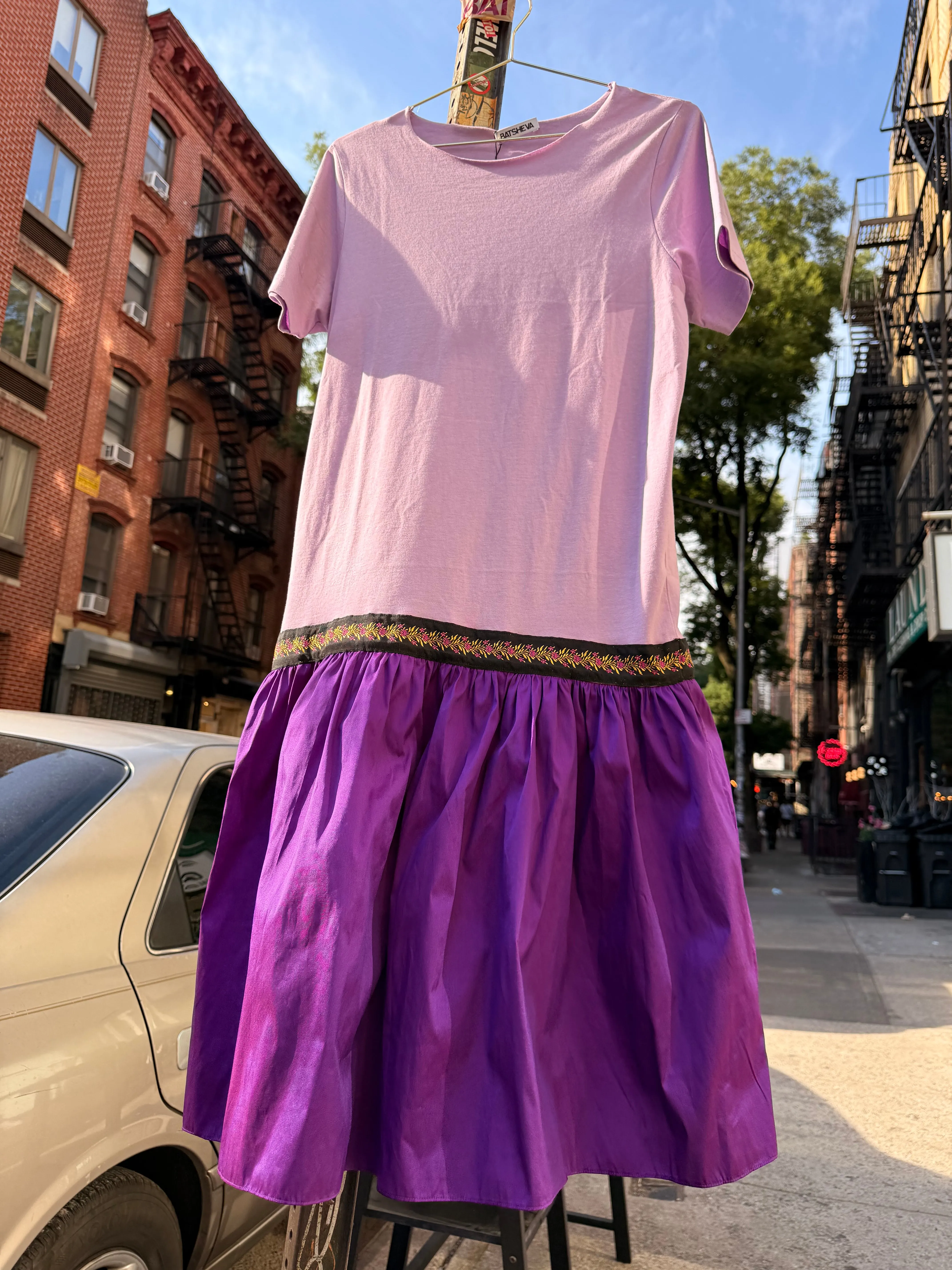 Plum T-Shirt Dress with Taffeta sold by Batsheva product image thumbnail 5