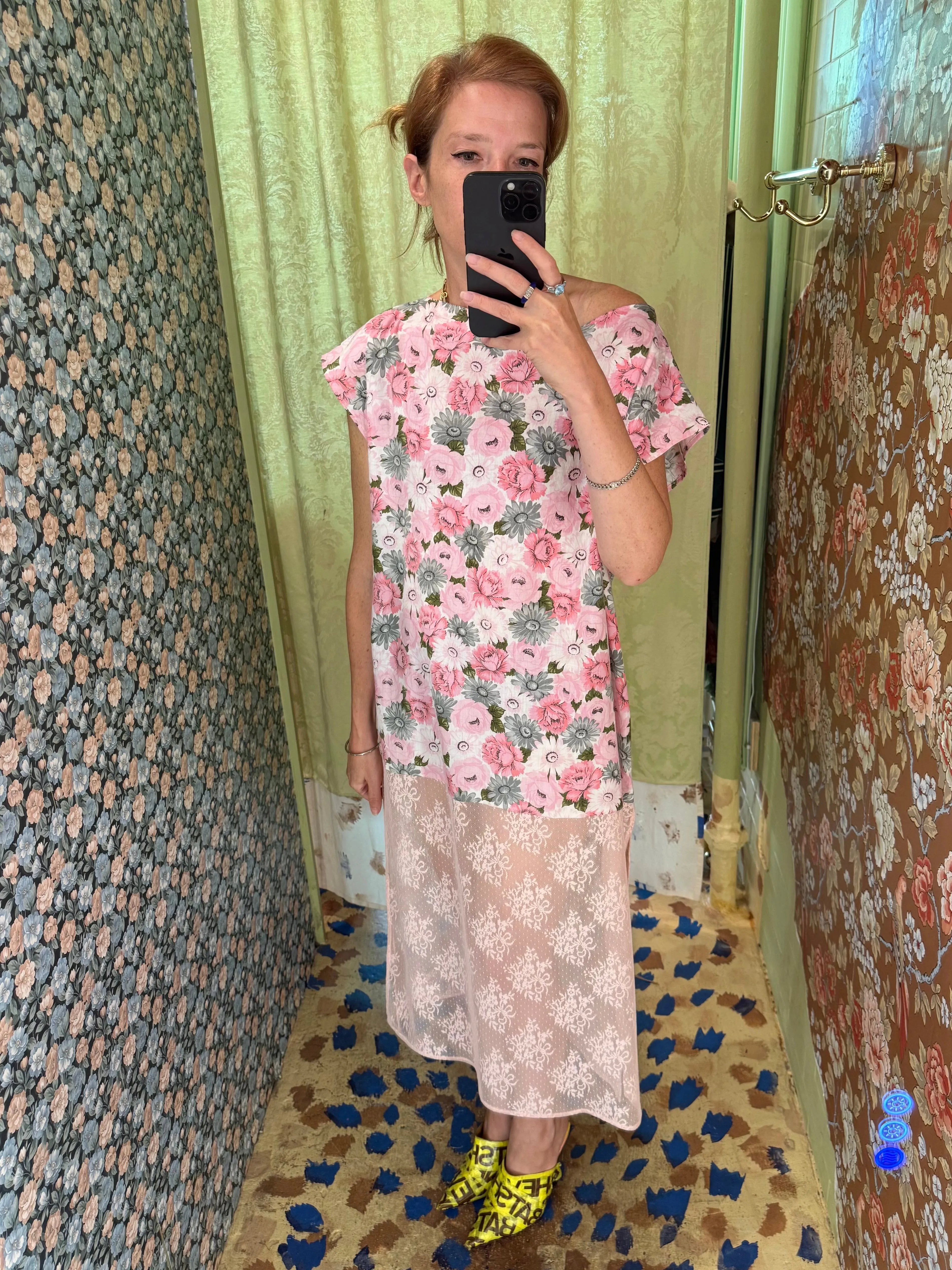 Caftan in Vintage Pink Floral and Lace sold by Batsheva product image thumbnail 3