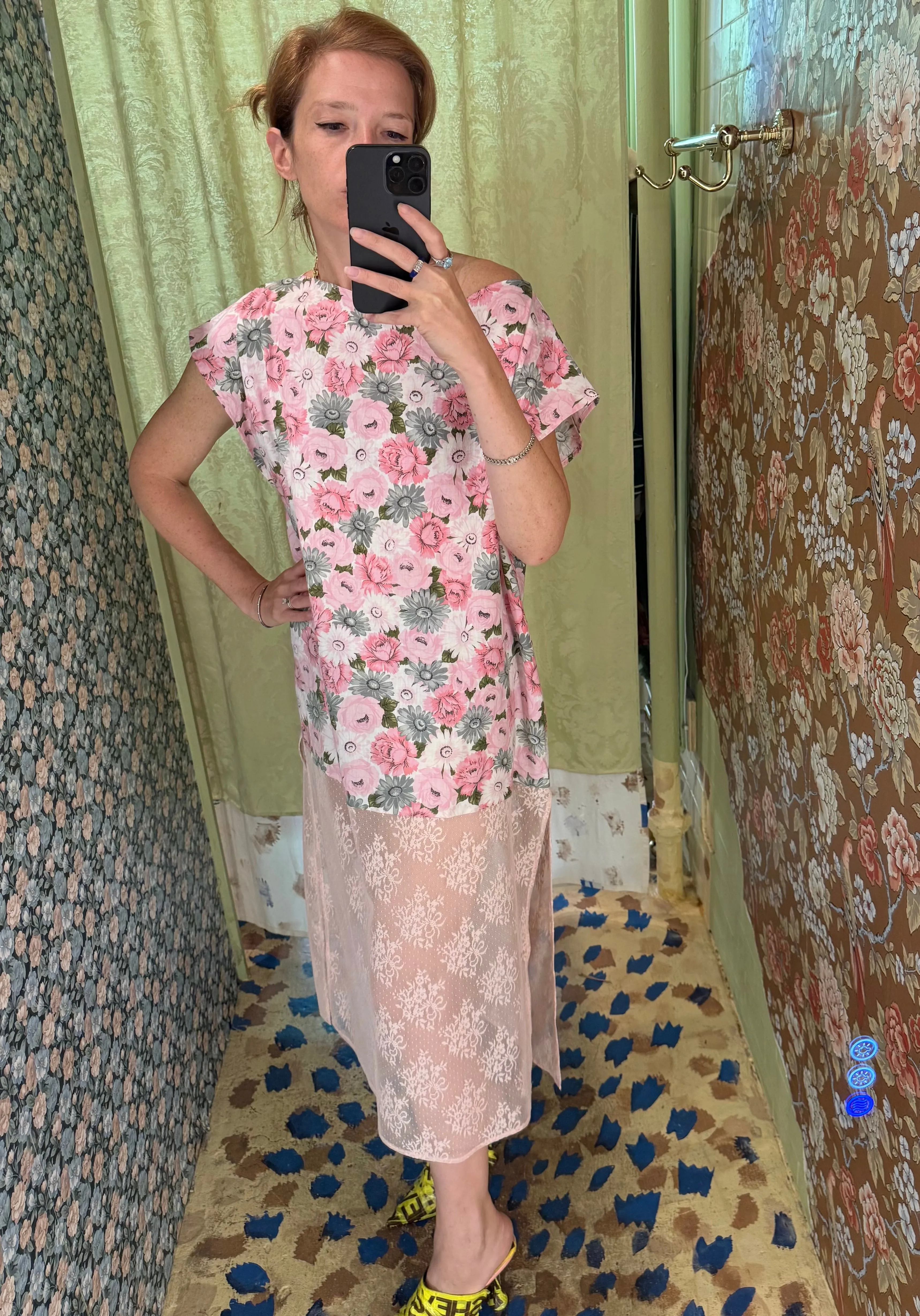 Caftan in Vintage Pink Floral and Lace sold by Batsheva product image thumbnail 2
