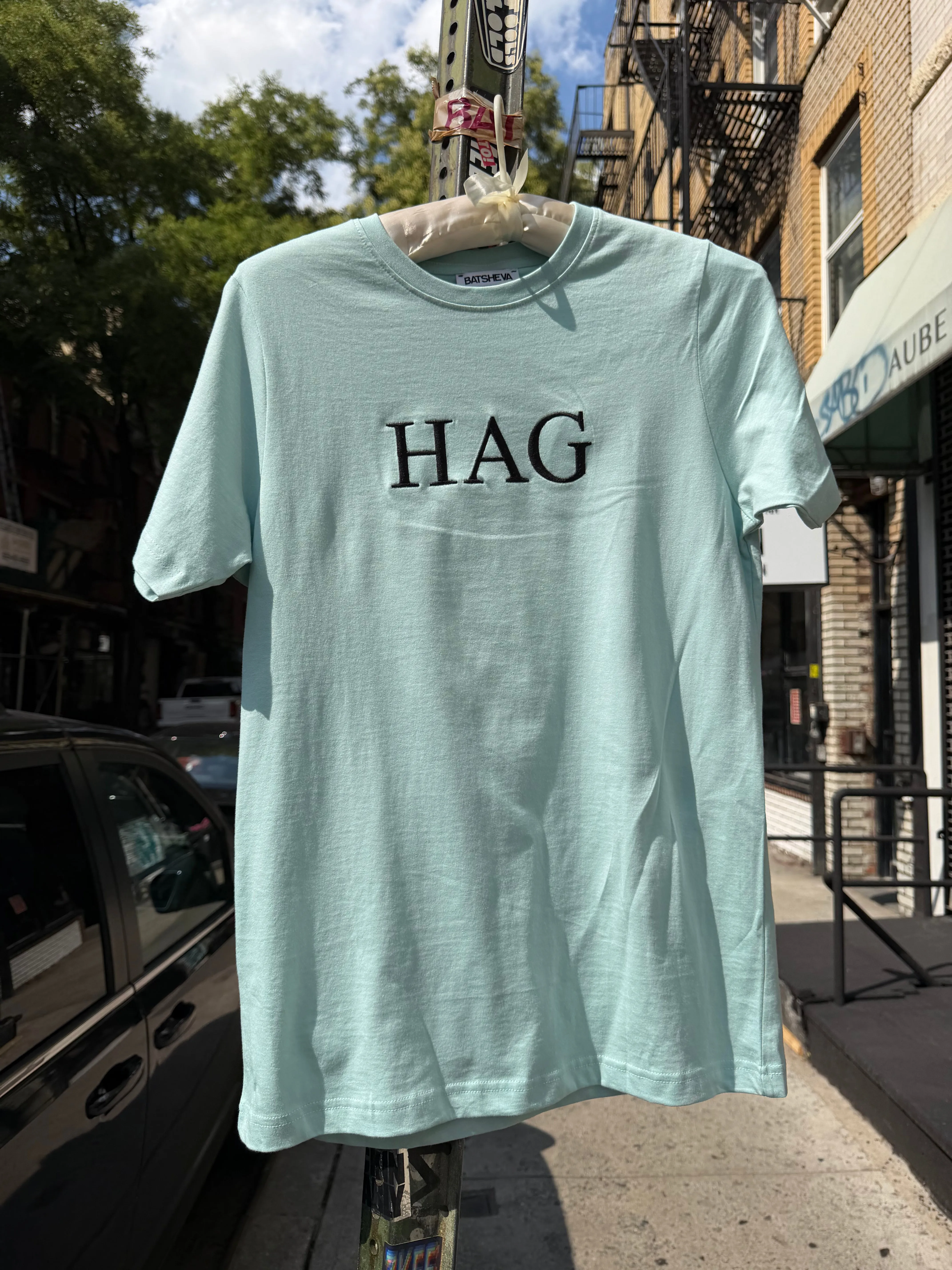 HAG Embroidered Sky Blue Tee Shirt sold by Batsheva product image thumbnail 2