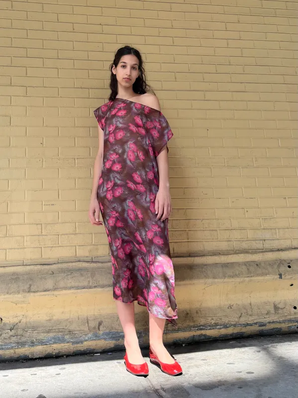 Dancer's Caftan in Burgundy and Fuchsia Floral made by Batsheva