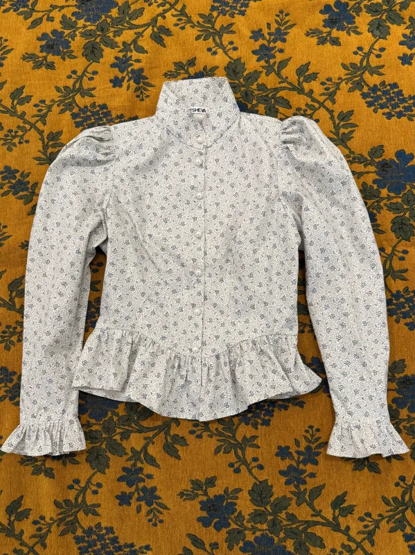Grace Blouse in Deadstock Ivory Calico Floral made by Batsheva