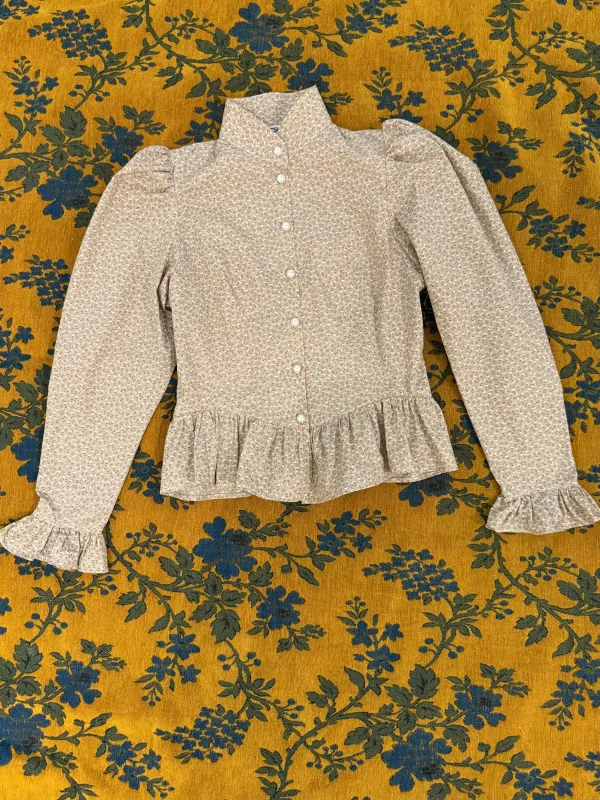 Grace Blouse in Deadstock Beige Floral made by Batsheva