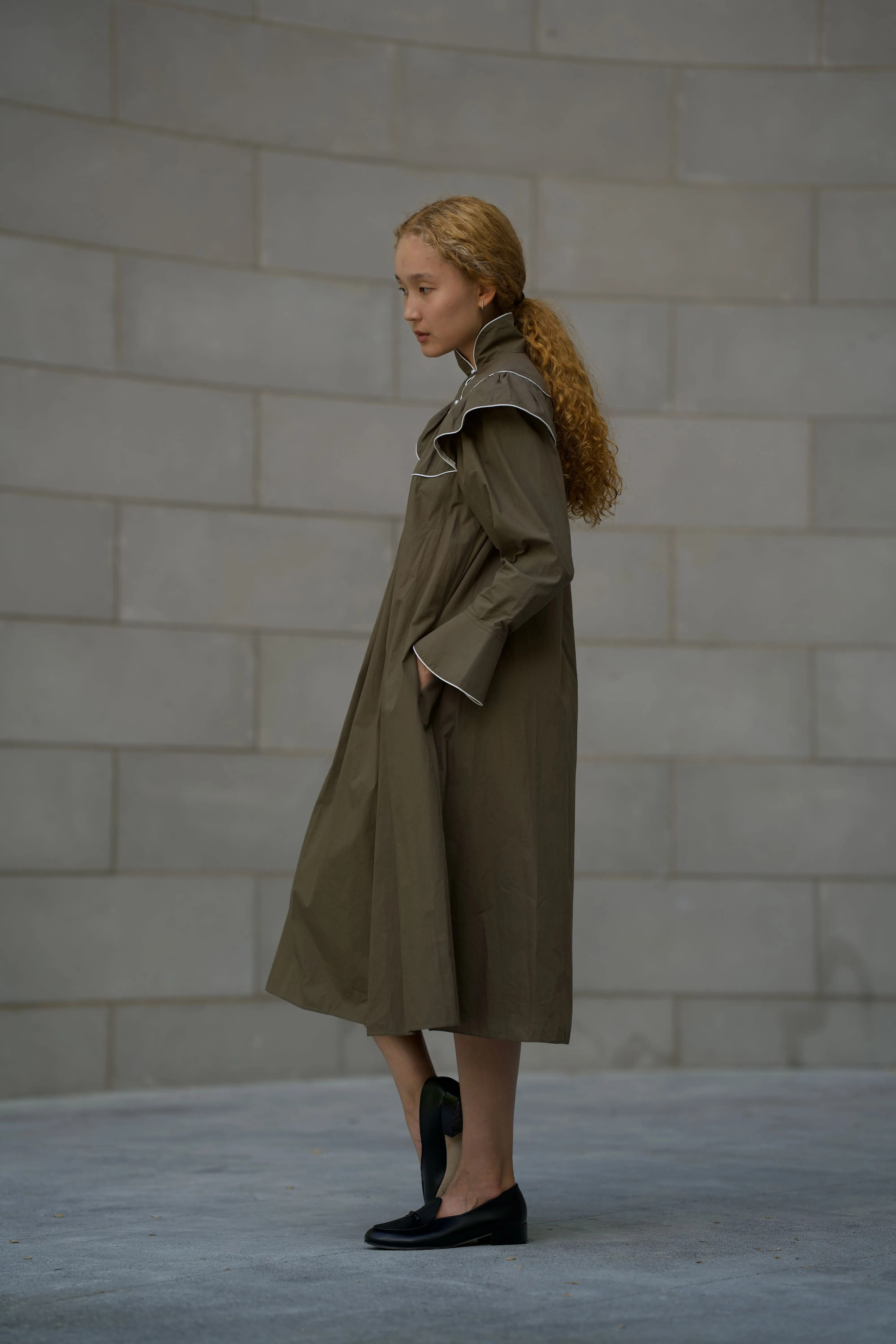 Racquel Dress in Olive Poplin sold by Batsheva product image thumbnail 3