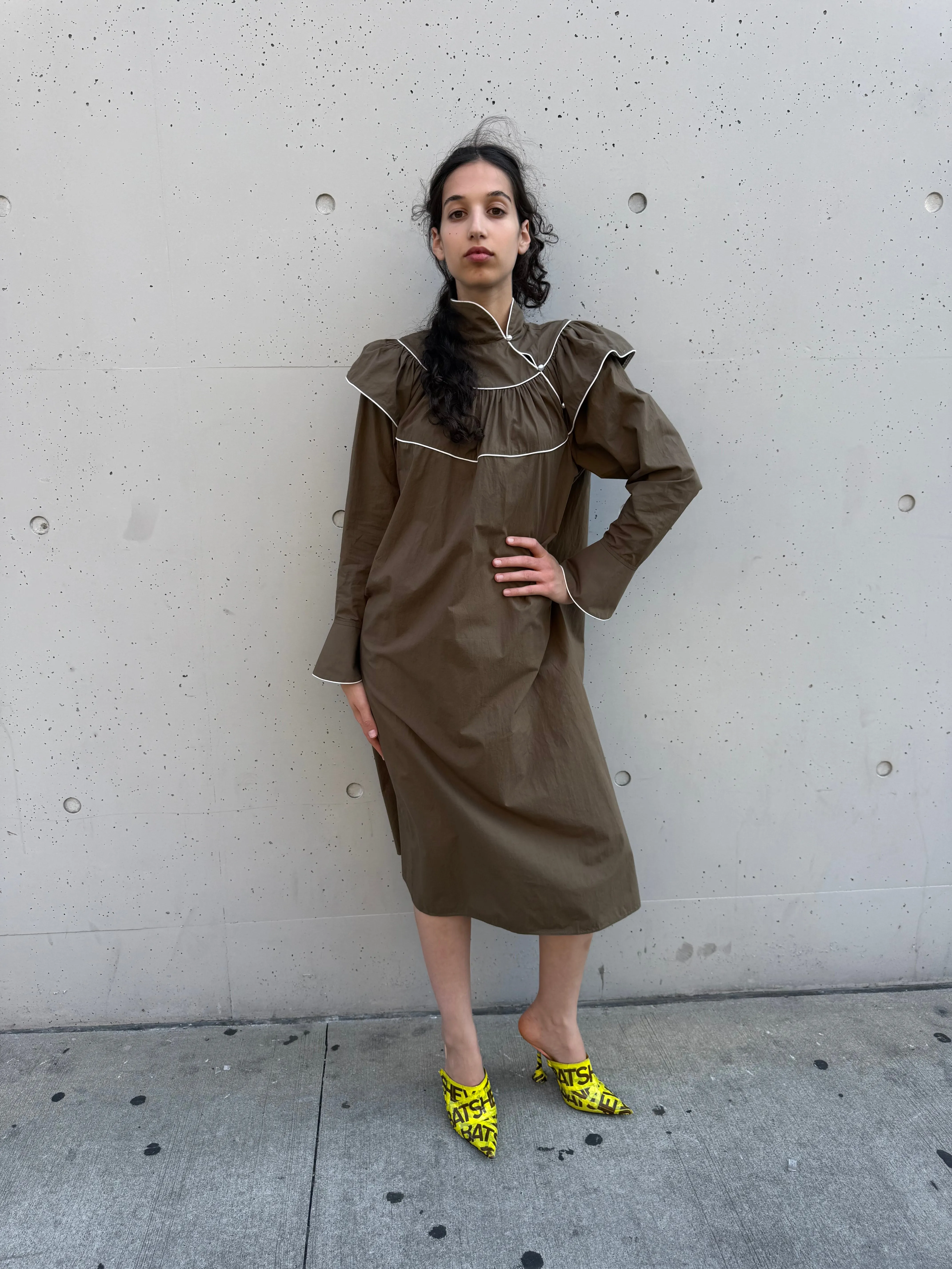 Racquel Dress in Olive Poplin sold by Batsheva product image thumbnail 5