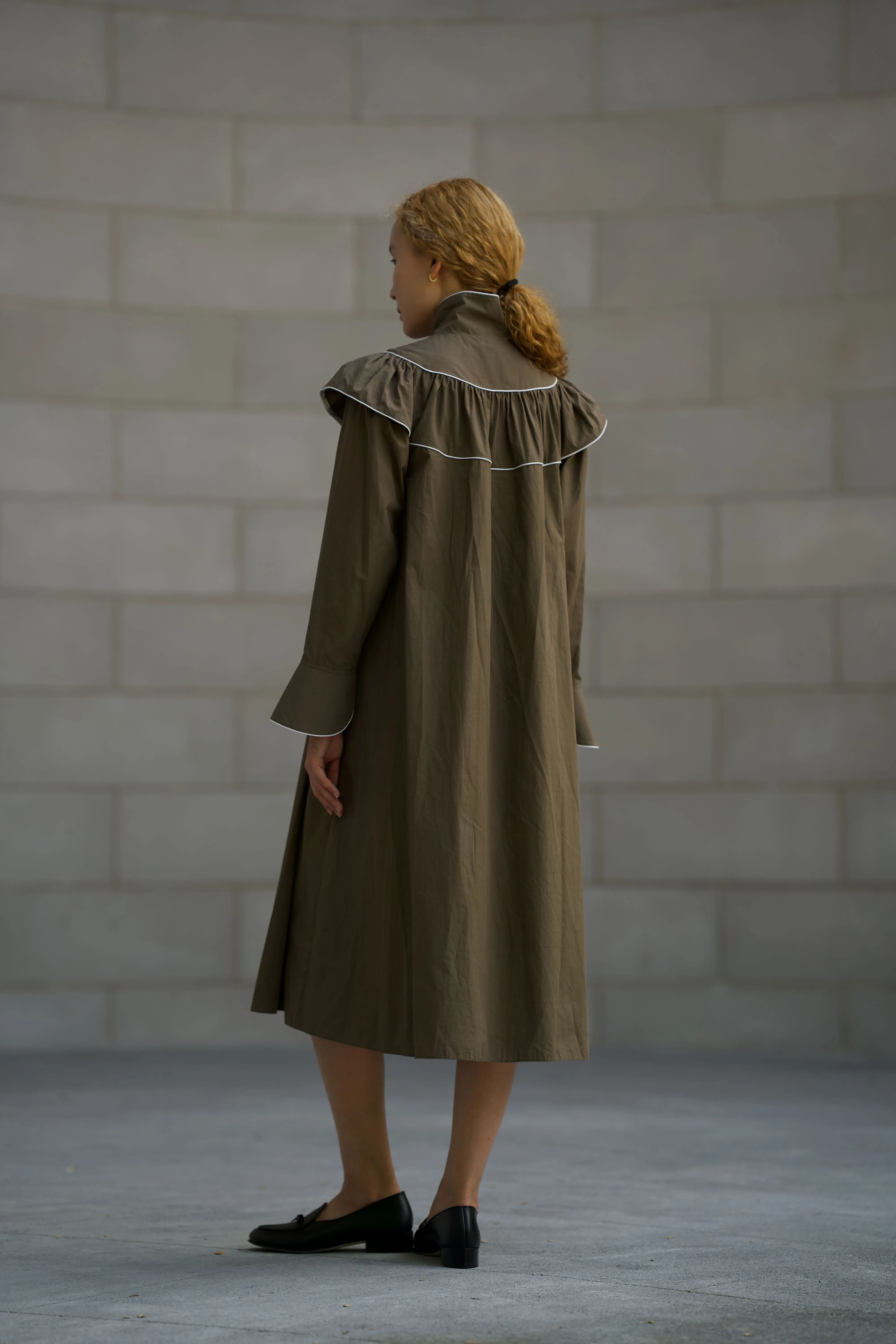Racquel Dress in Olive Poplin sold by Batsheva product image thumbnail 4