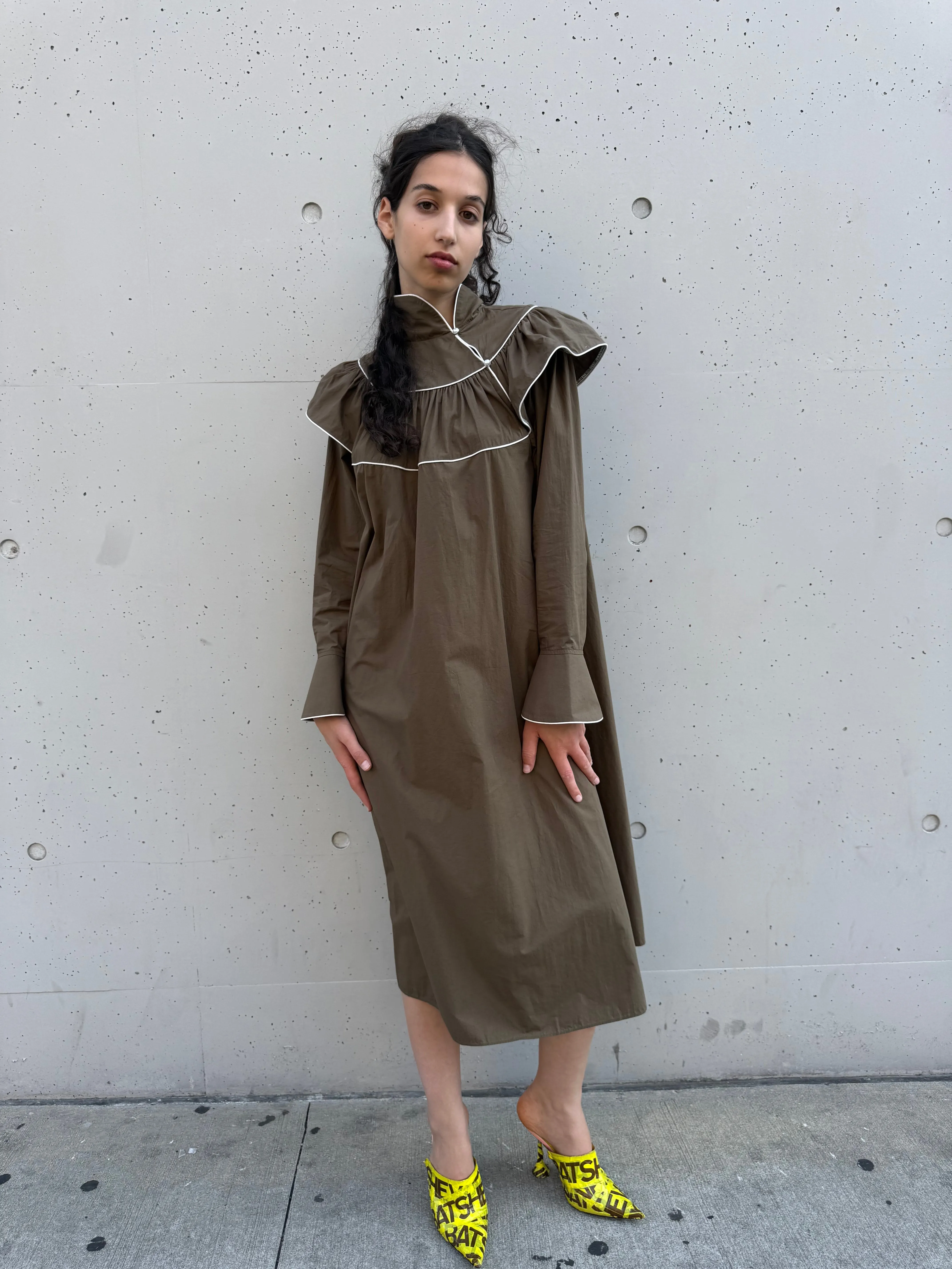 Racquel Dress in Olive Poplin sold by Batsheva product image thumbnail 2