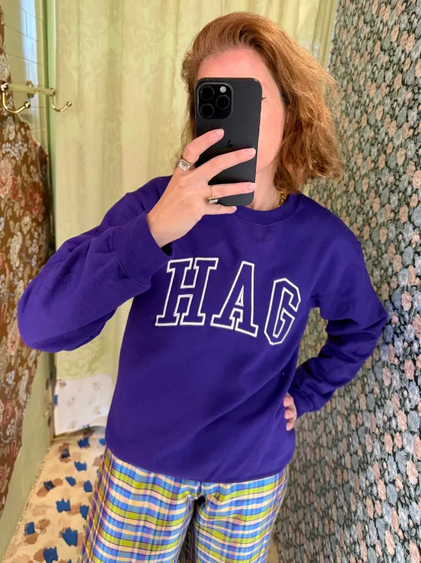 HAG Embroidered Sweatshirt in Purple made by Batsheva