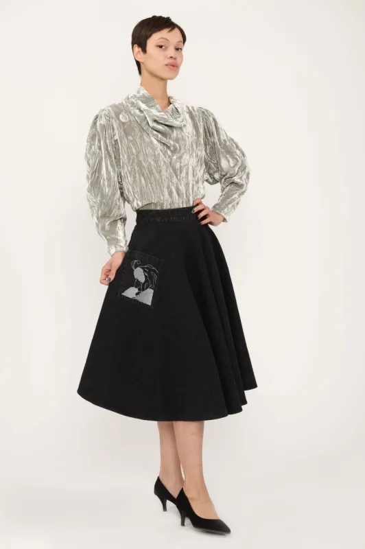 Adorne Top in Silver Crushed Velvet sold by Batsheva