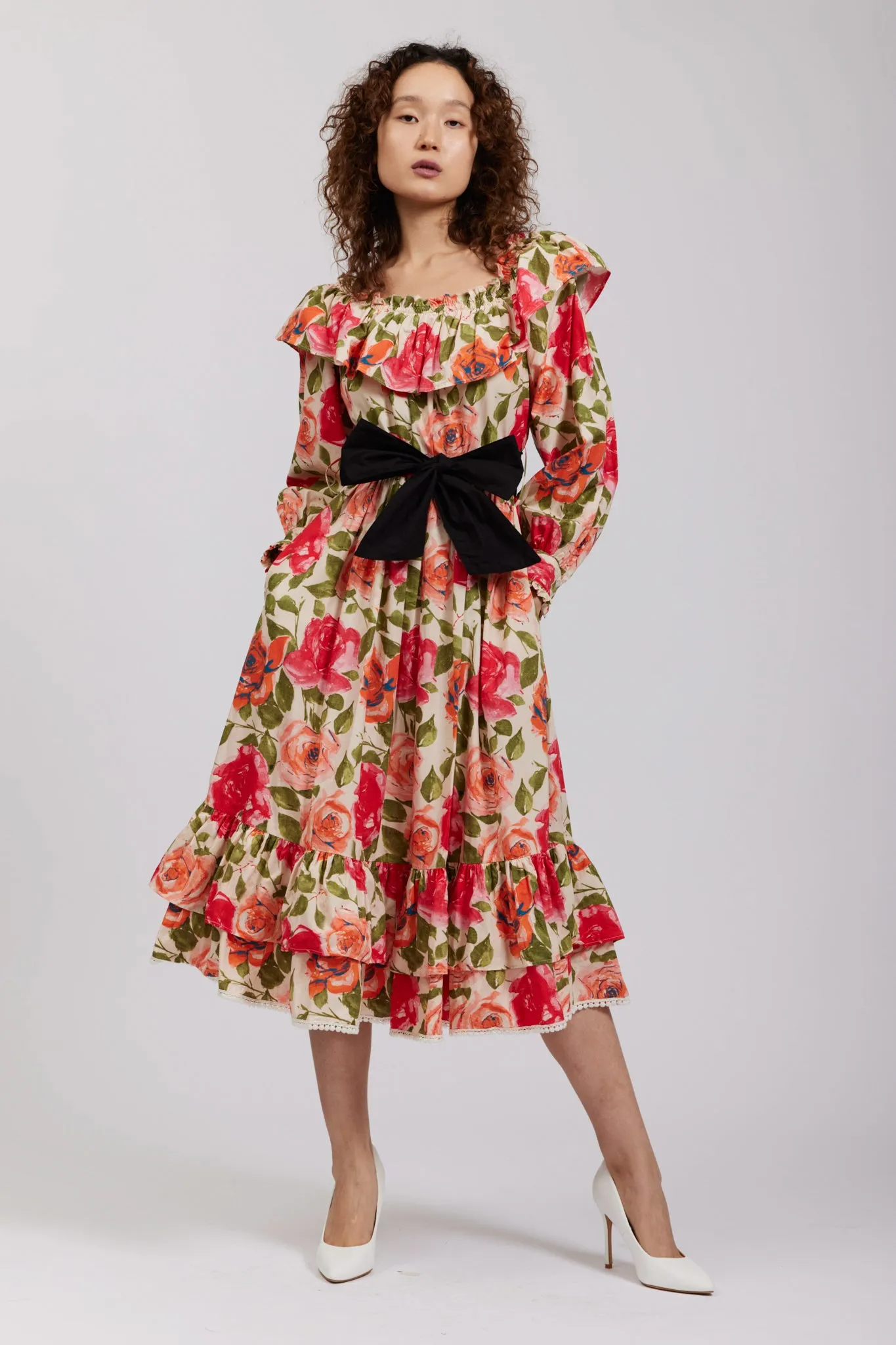 Laura Ashley x BATSHEVA Wednesday Dress in Tea Rose sold by Batsheva product image thumbnail 3