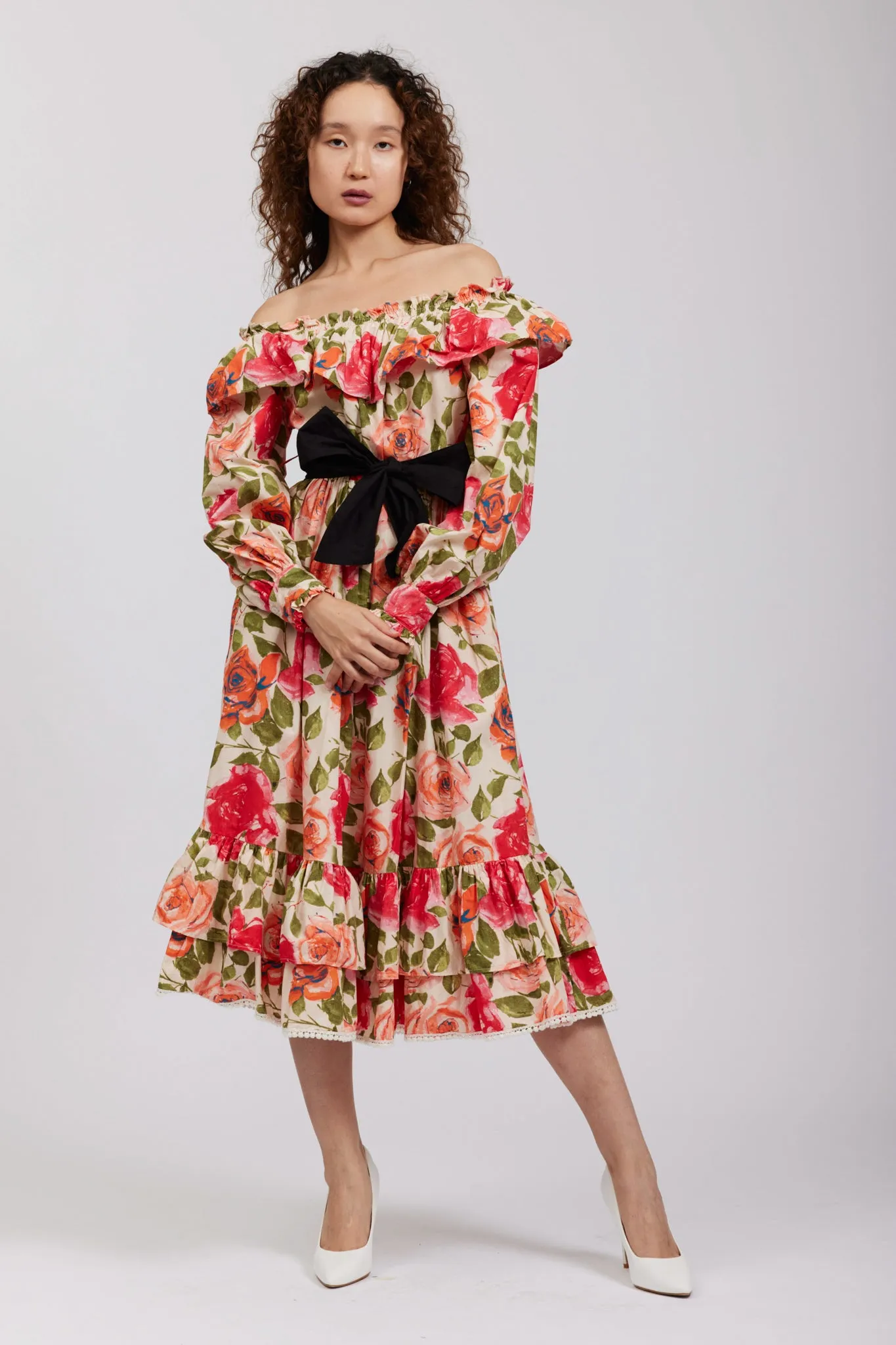 Laura Ashley x BATSHEVA Wednesday Dress in Tea Rose sold by Batsheva product image thumbnail 4