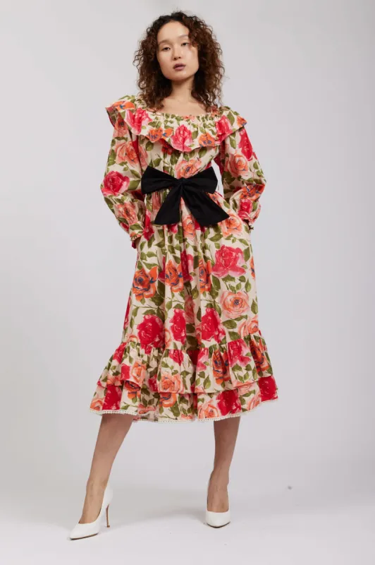 Laura Ashley x BATSHEVA Wednesday Dress in Tea Rose made by Batsheva