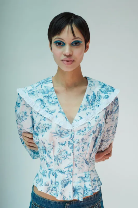 Laura Ashley x Batsheva Nelson Blouse in Heledd Blooms sold by Batsheva