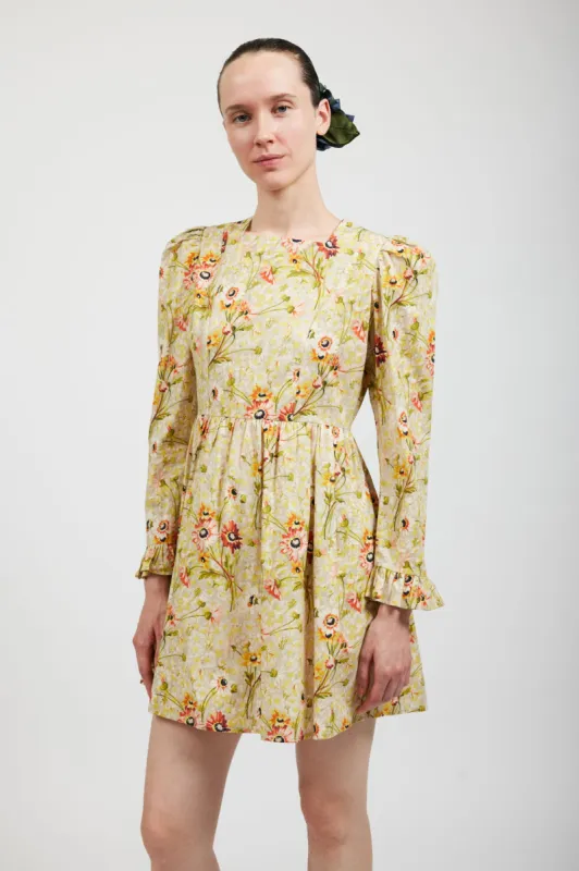 Laura Ashley x BATSHEVA Square Neck Mini Prairie Dress in Witton Floral sold by Batsheva