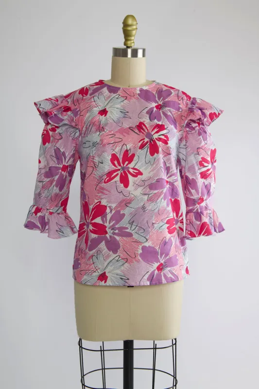 Antoinette Blouse in Vintage 1970's Floral sold by Batsheva