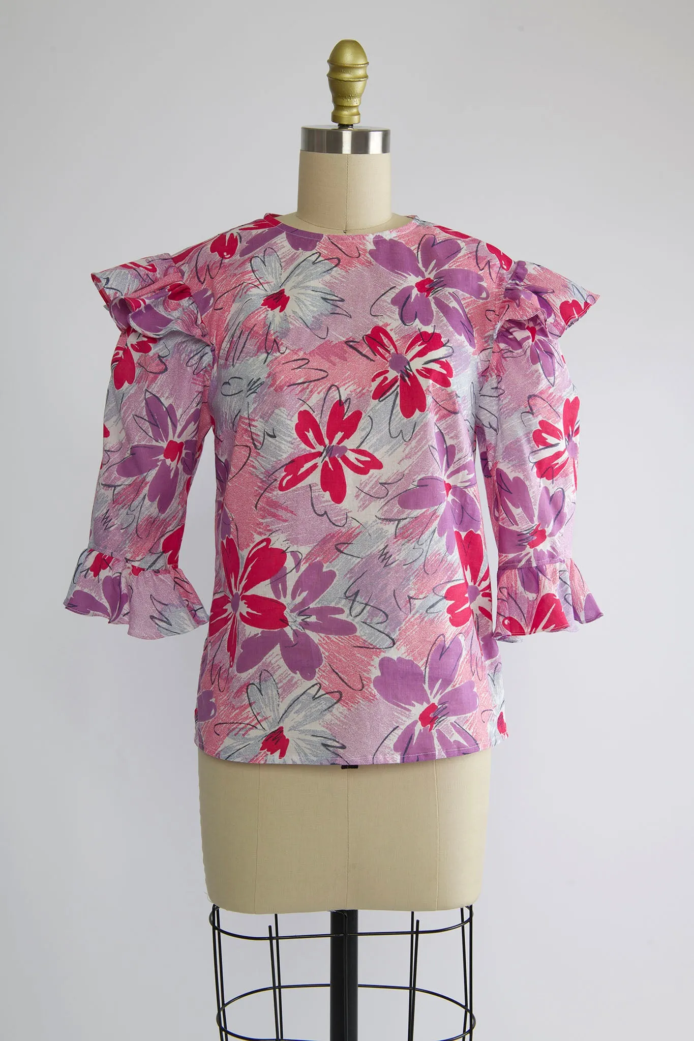 Antoinette Blouse in Vintage 1970's Floral sold by Batsheva